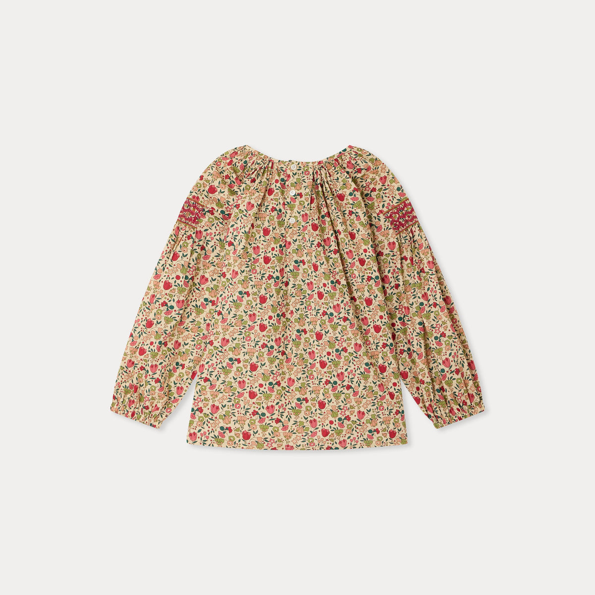 Girls Pink Floral Cotton Blouse