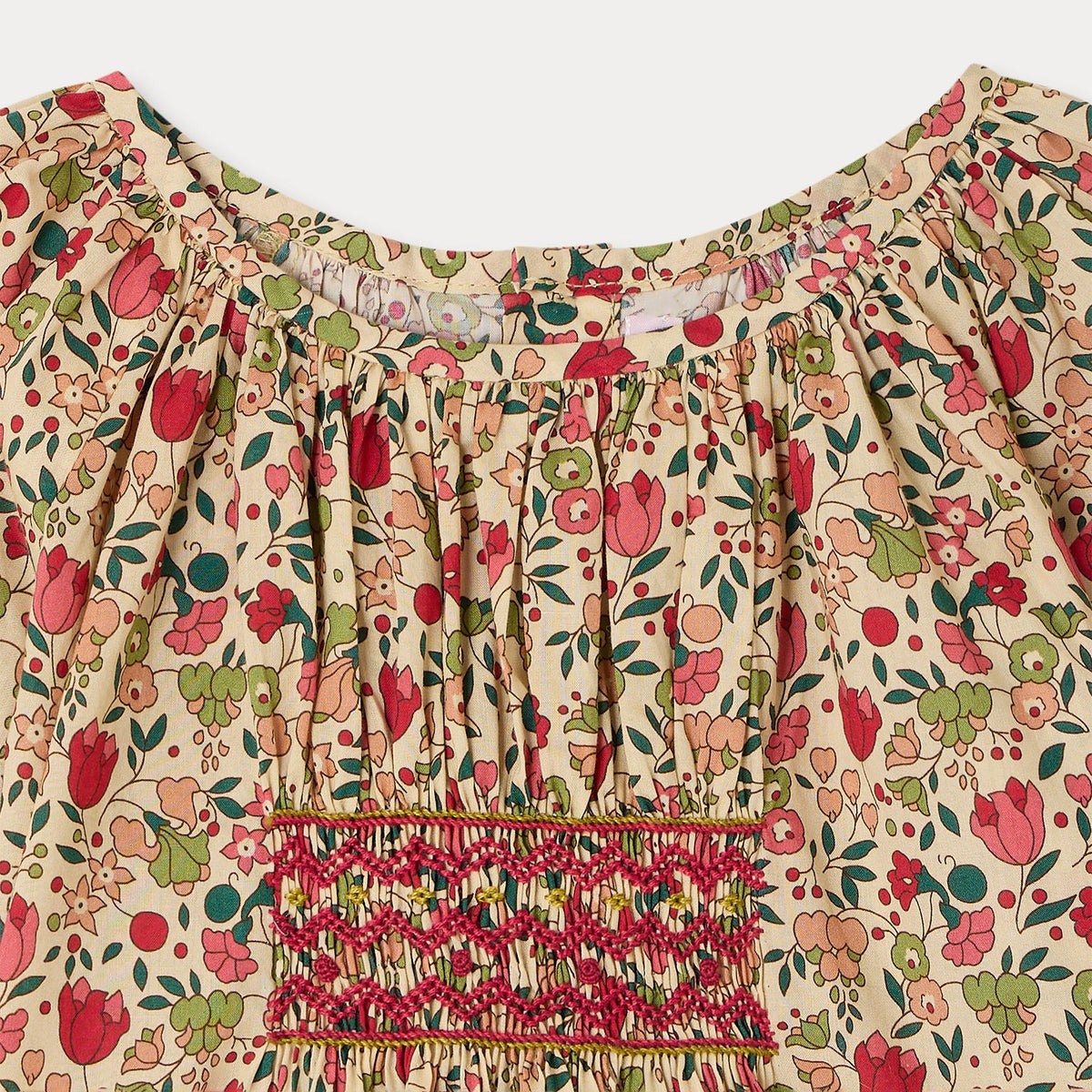 Girls Pink Floral Cotton Blouse