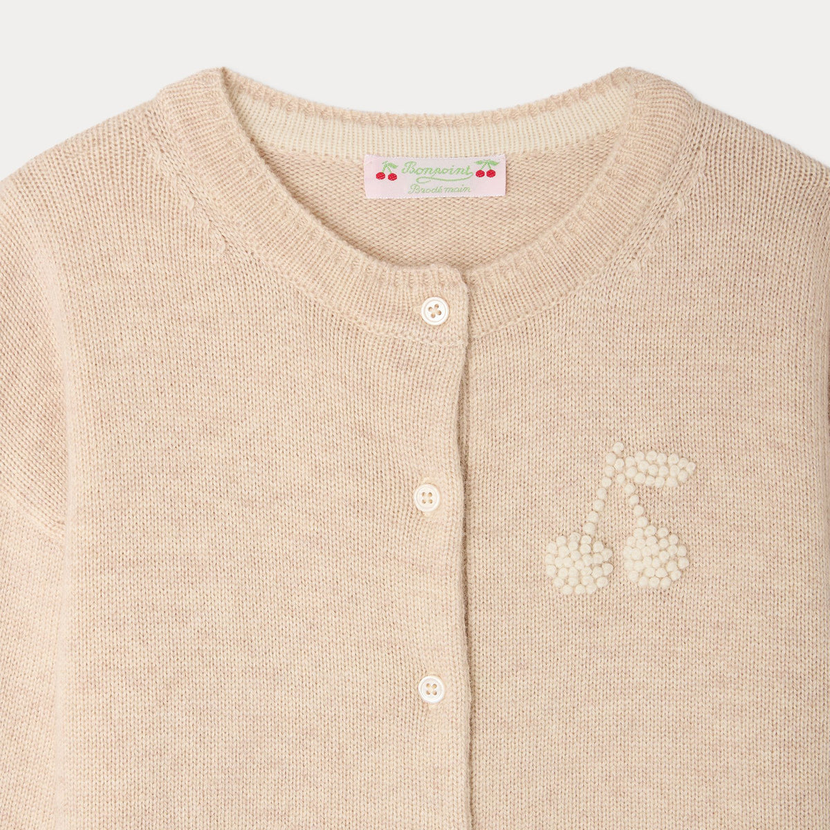 Girls Beige Cashmere Cardigan