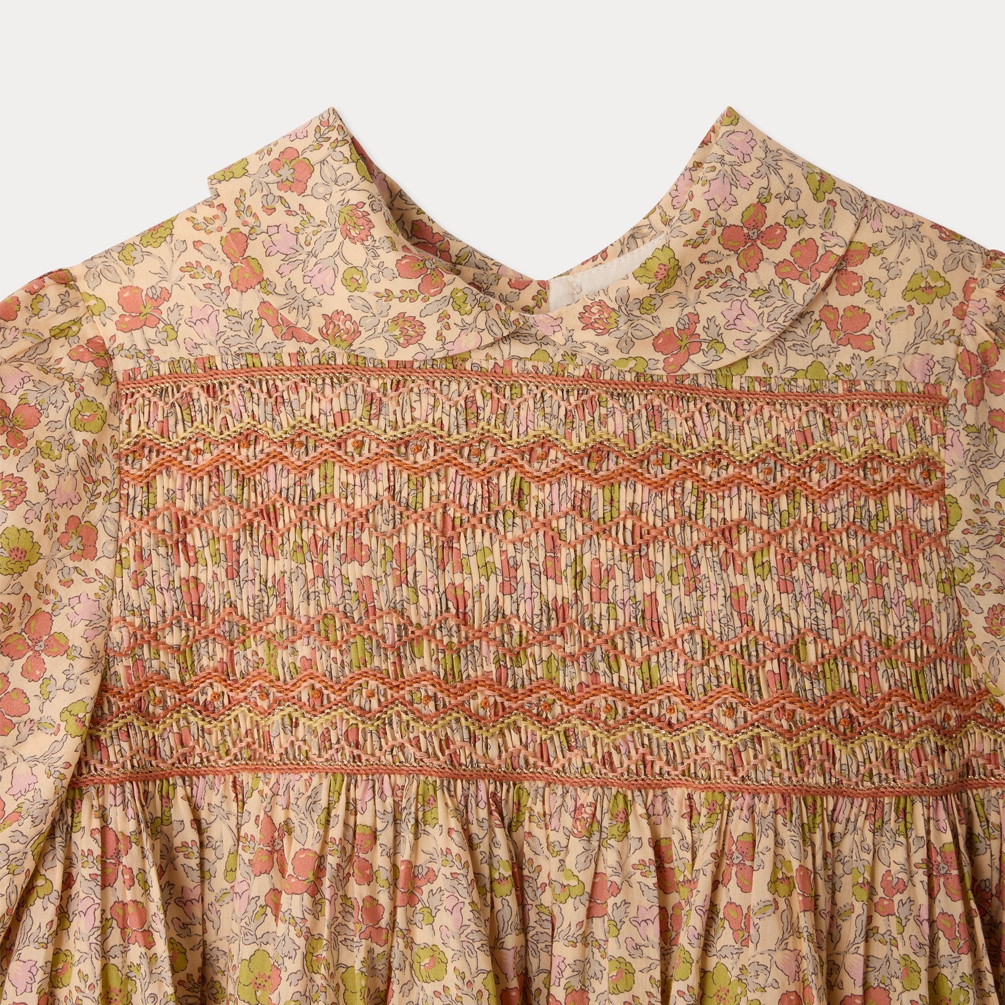 Girls Pink Floral Cotton Dress