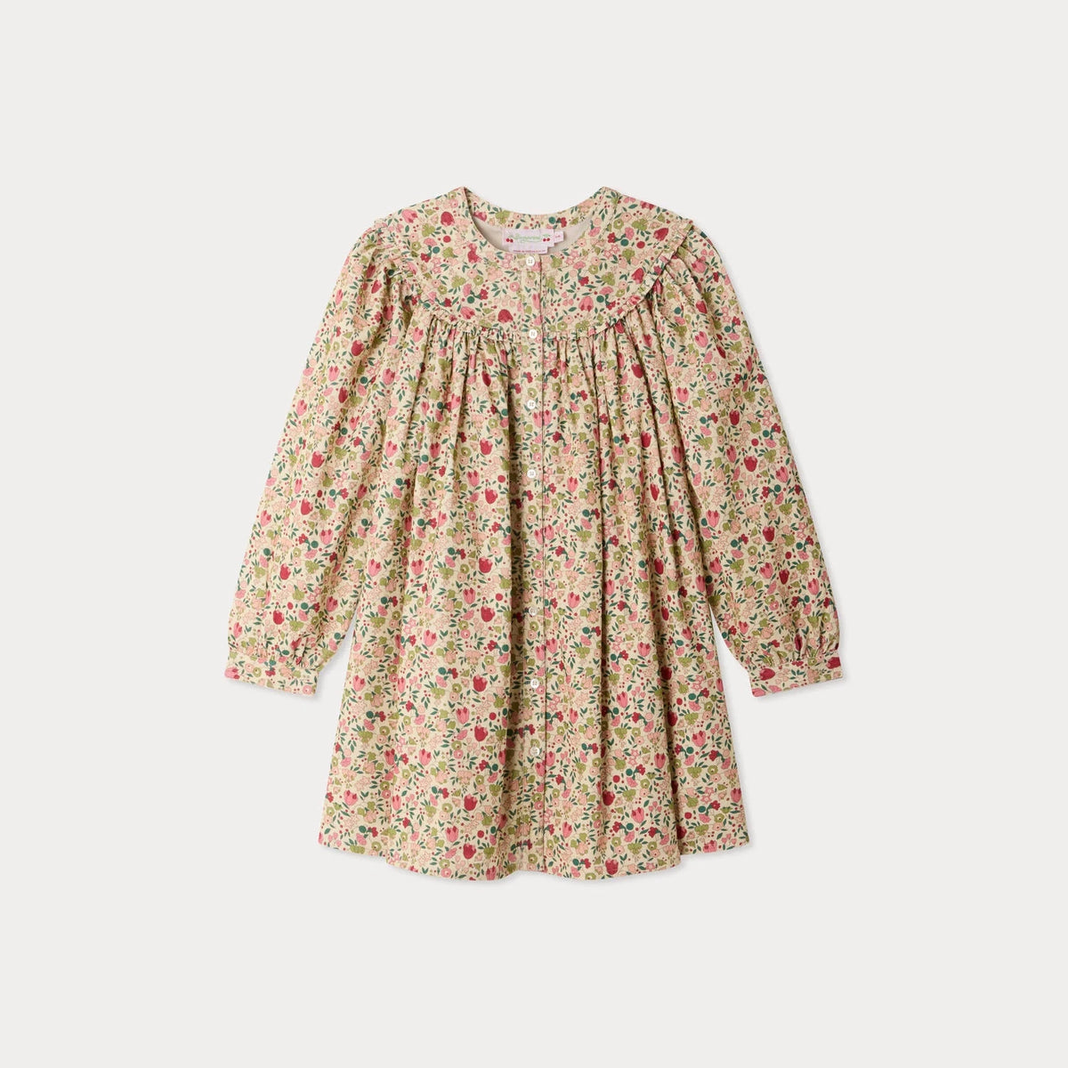 Girls Pink Floral Cotton Dress