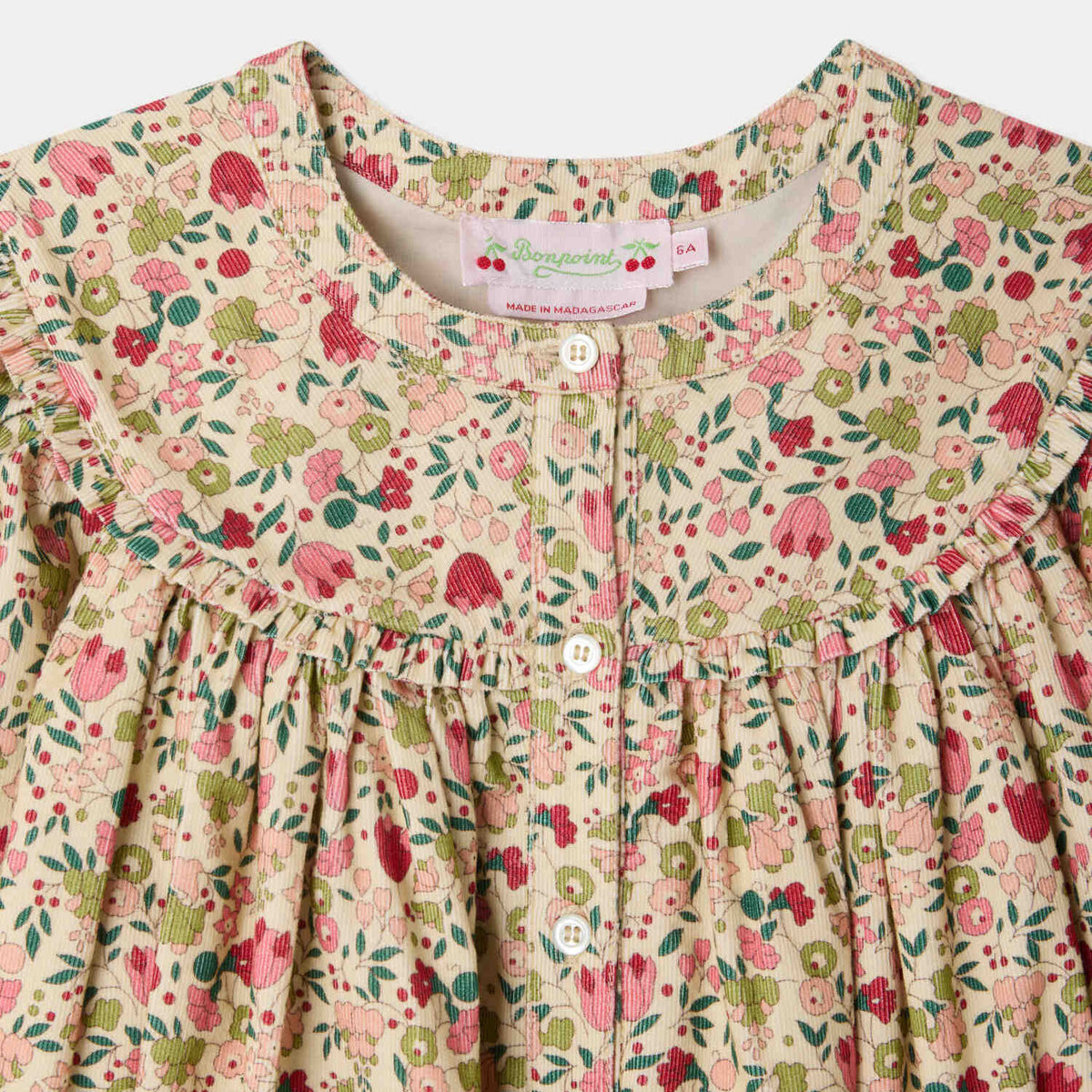 Girls Pink Floral Cotton Dress
