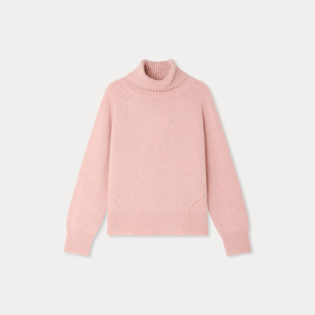 Girls Pink Wool Turtleneck Sweater