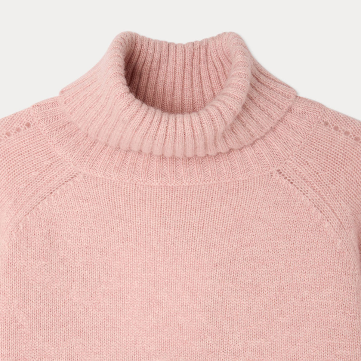 Girls Pink Wool Turtleneck Sweater