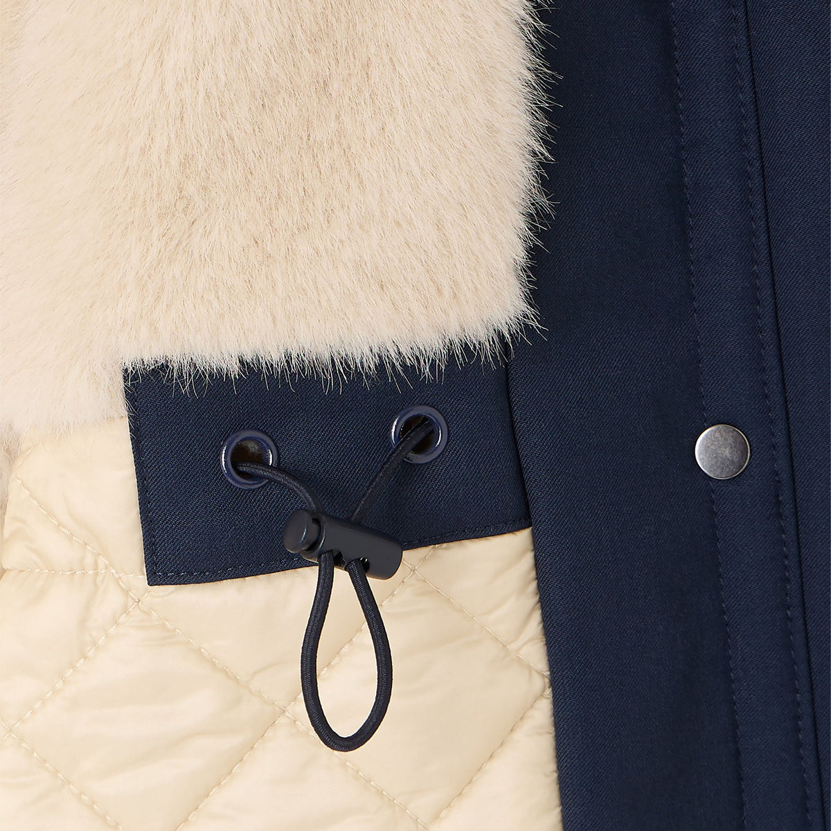 Girls Navy Hooded Coat
