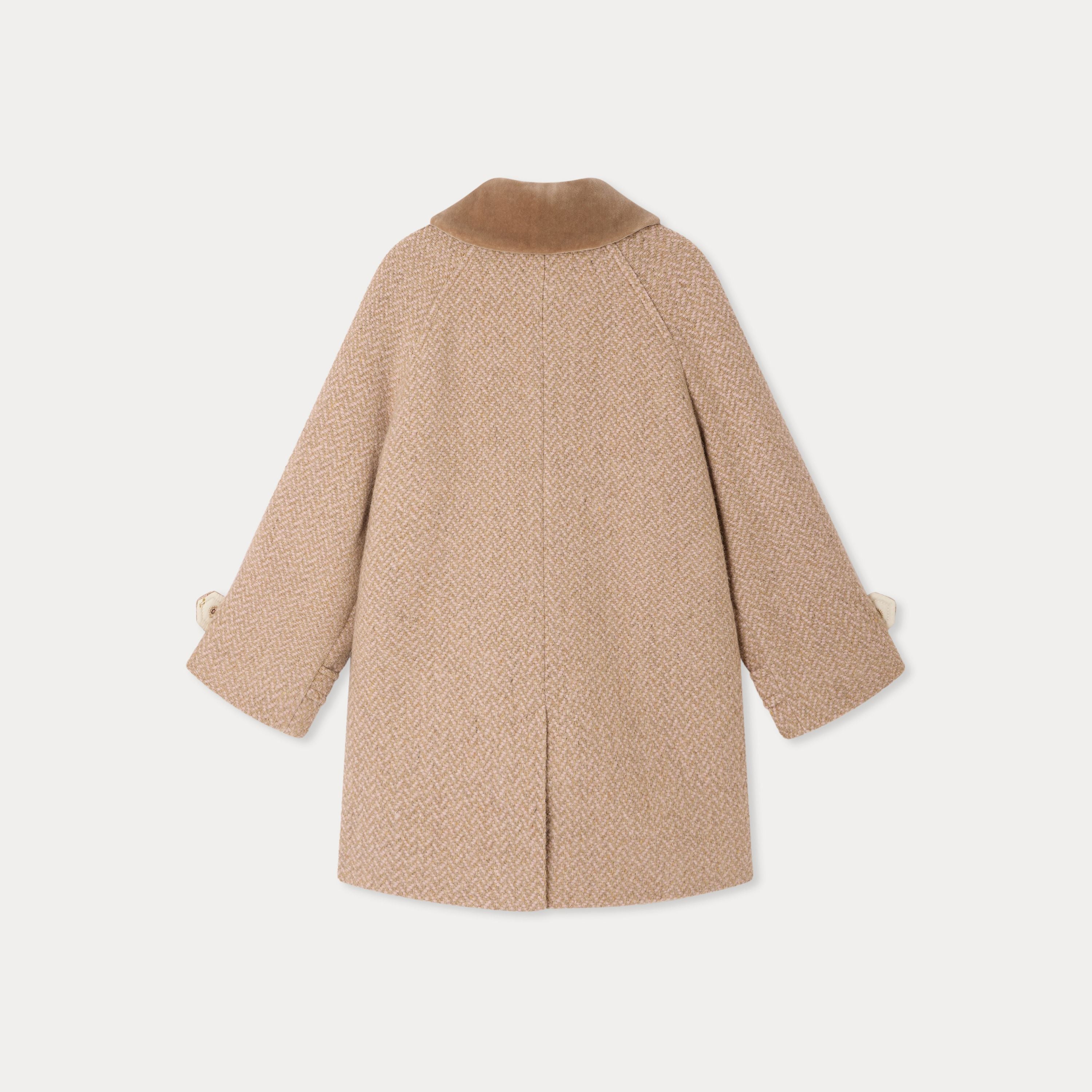 Girls Beige Wool Coat