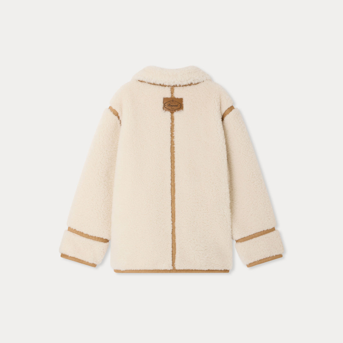 Girls White Sherpa Fleece Coat