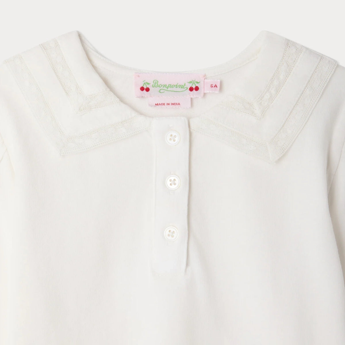 Girls White Cotton T-Shirt