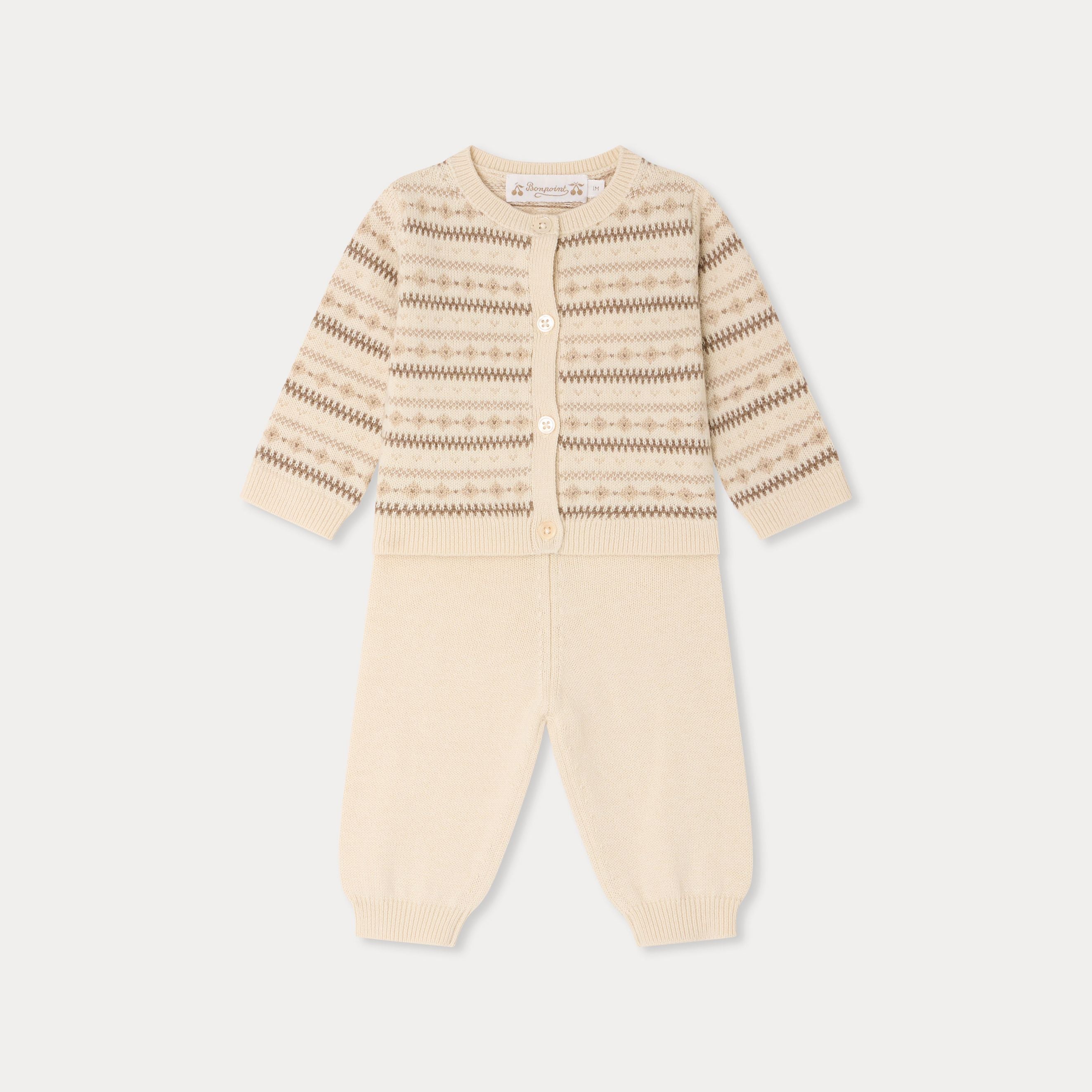 Baby Boys & Girls Beige Wool Knit Set