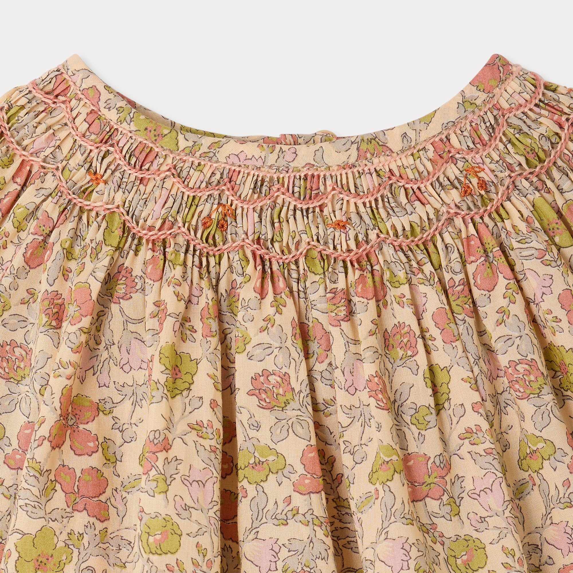 Baby Girls Pink Floral Cotton Blouse