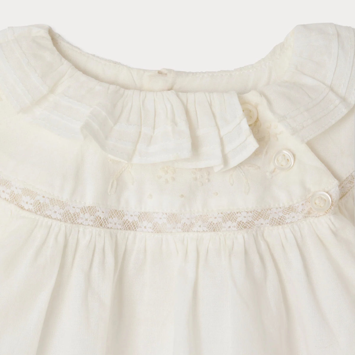 Baby Girls White Cotton Blouse