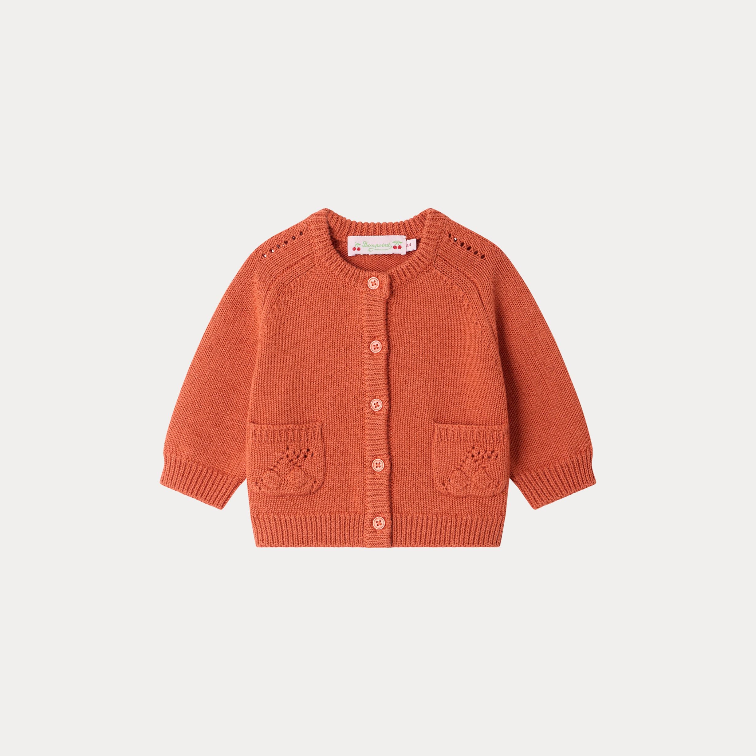 Baby Girls Apricot Wool Knit Cardigan
