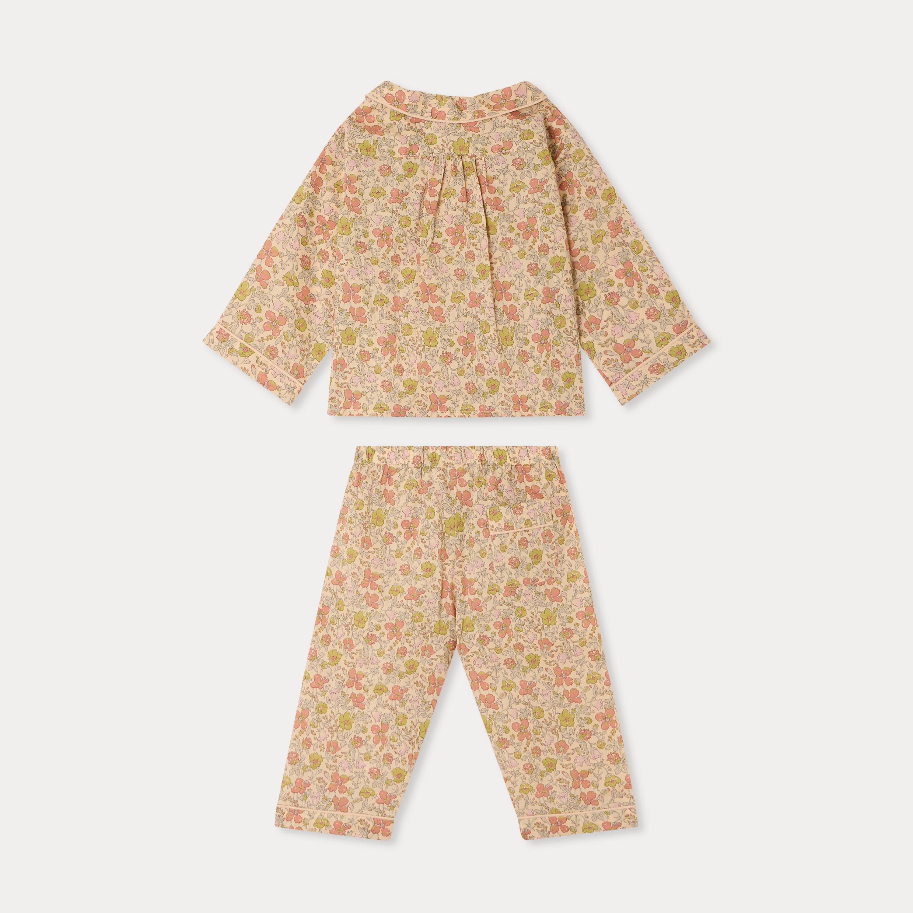 Baby Girls Pink Floral Cotton Nightwear Set
