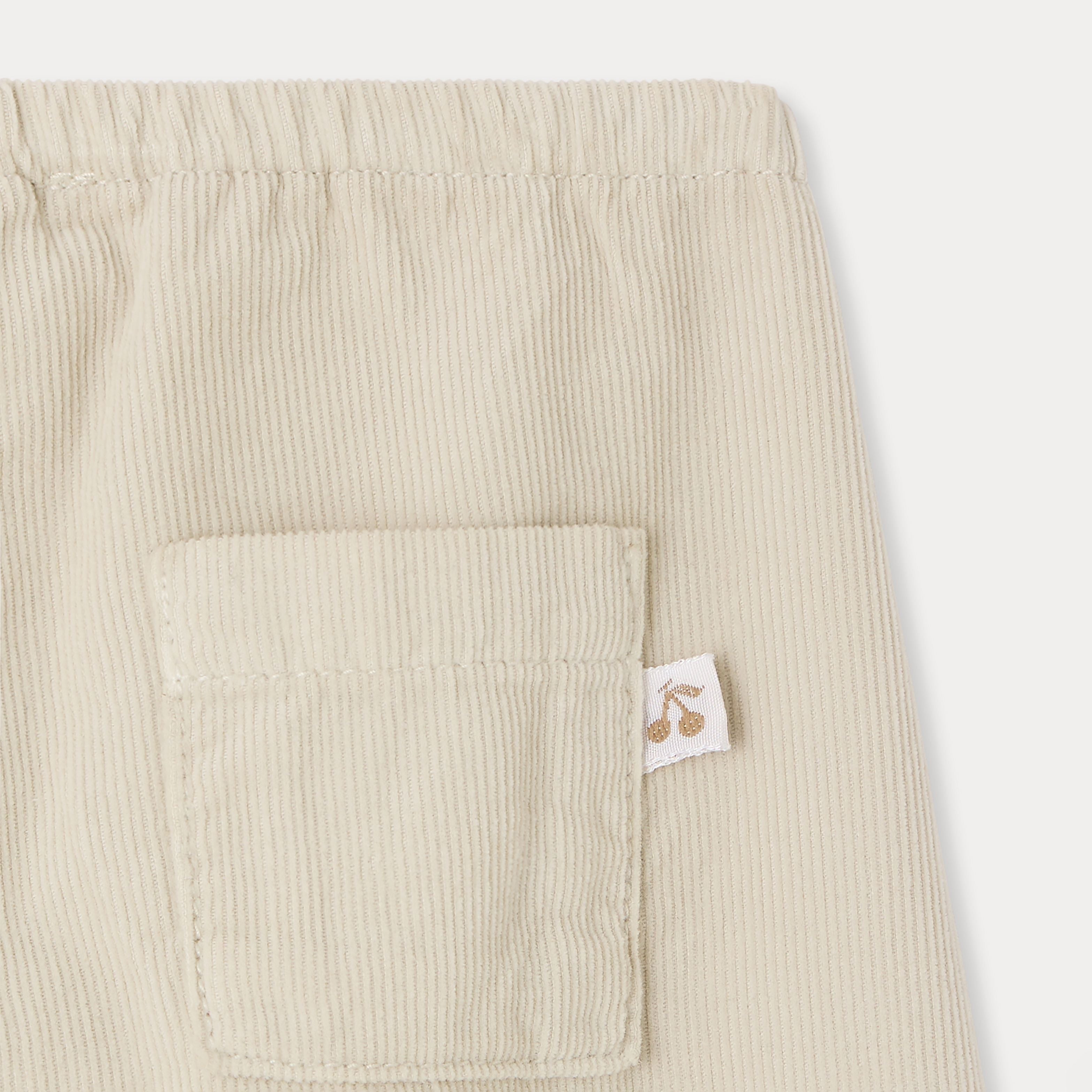 Baby Boys & Girls Ivory Corduroy Trousers