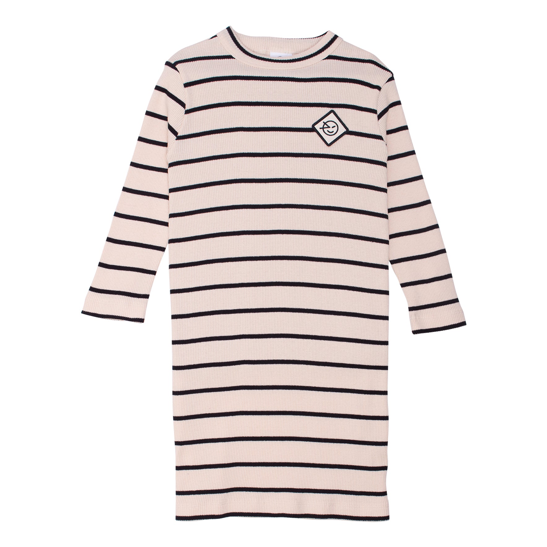 Girls White Stripes Cotton Dress