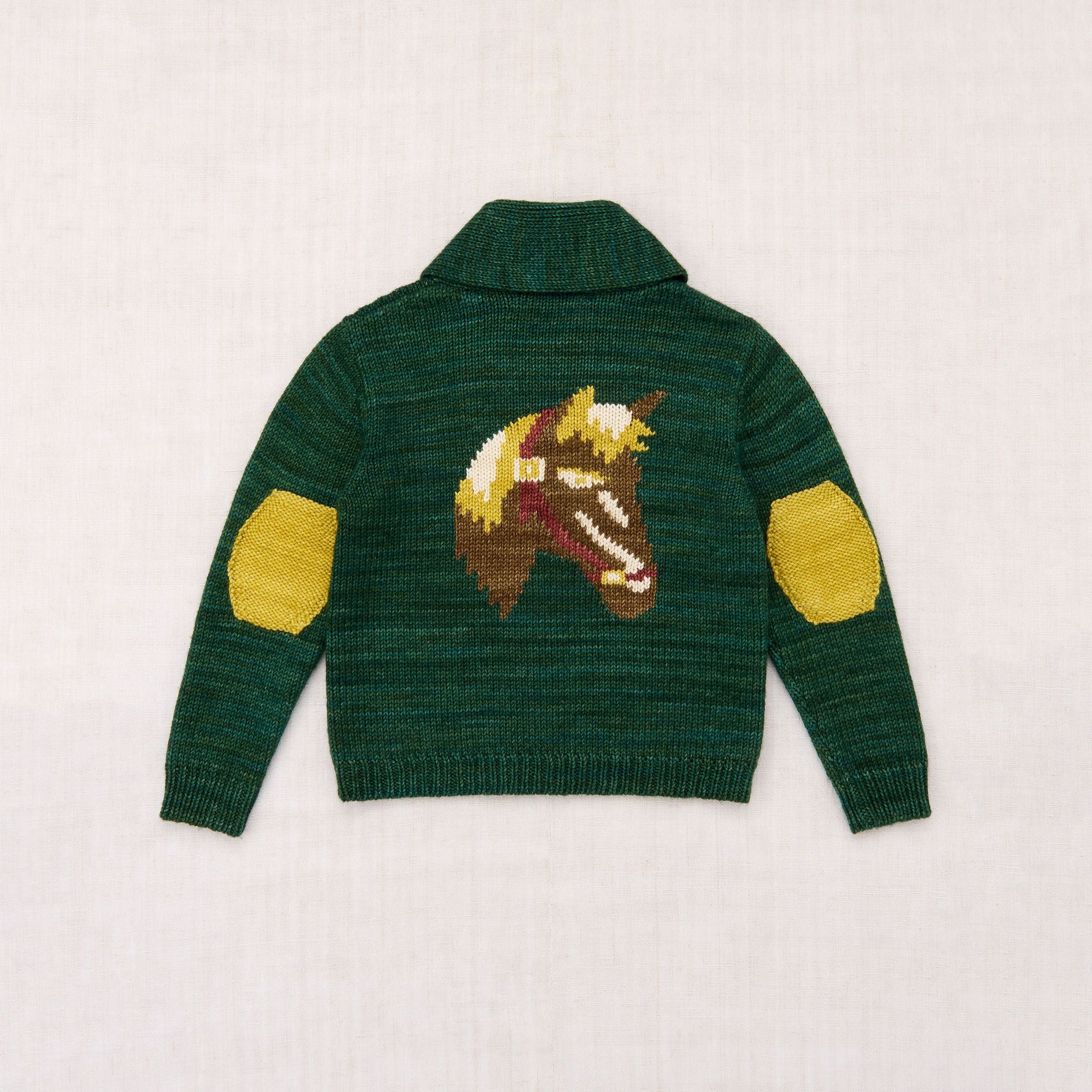Boys & Girls Green Knit Wool Cardigan