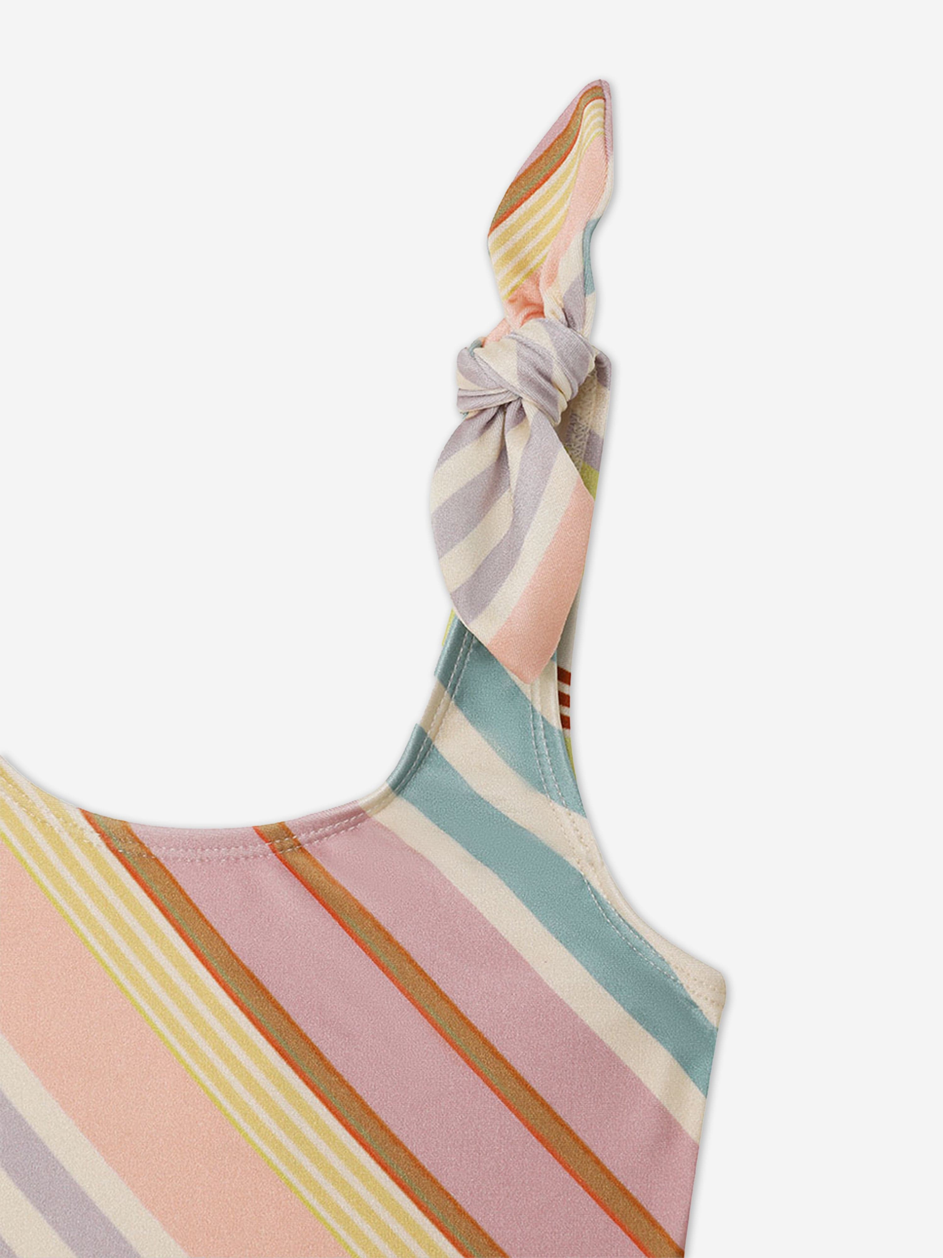 Girls Halliday Bow Shoulder Swimsuit in Multicolour