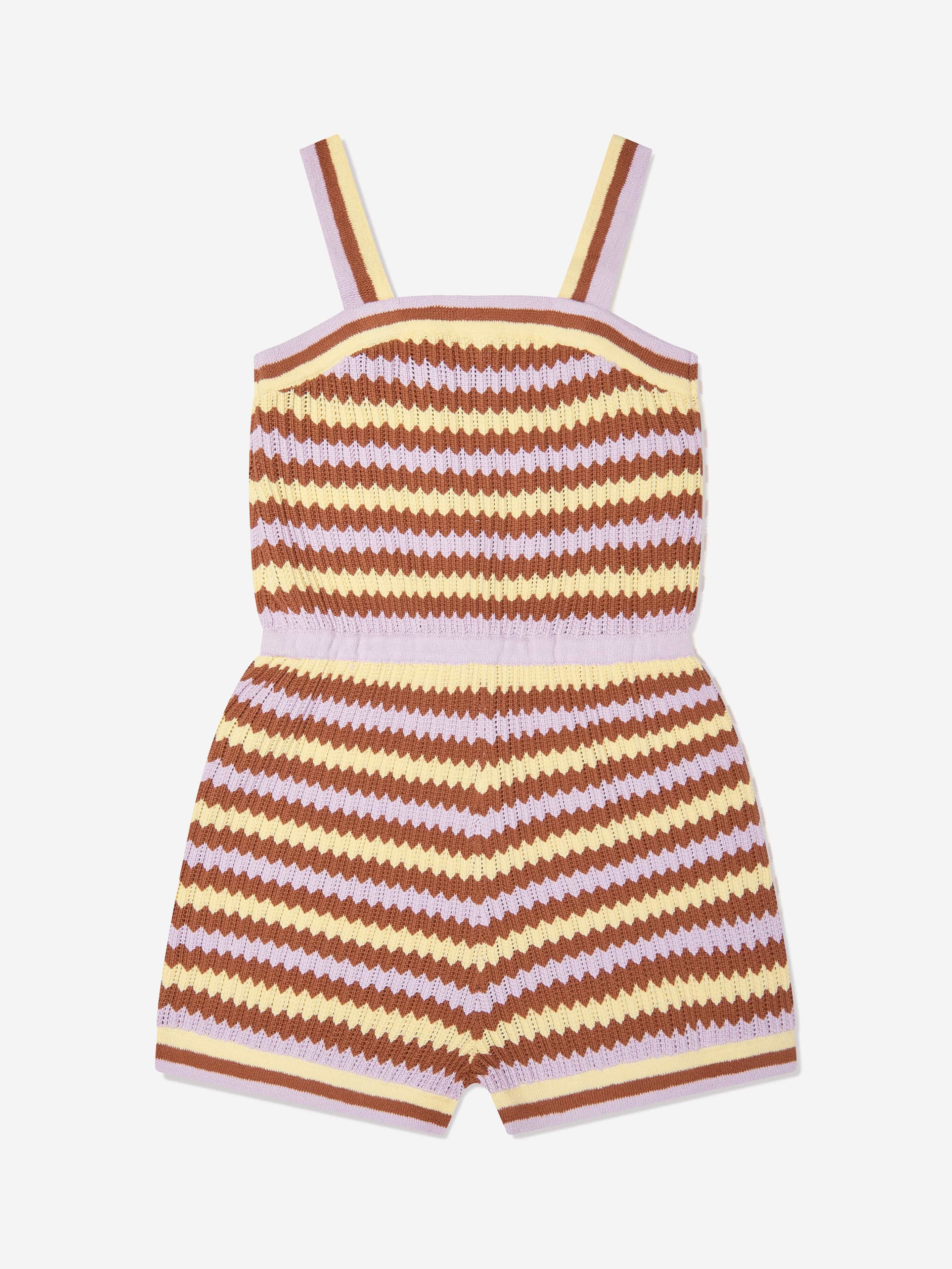 Zimmermann Girls Pop Textured Knit Playsuit in Multicolour