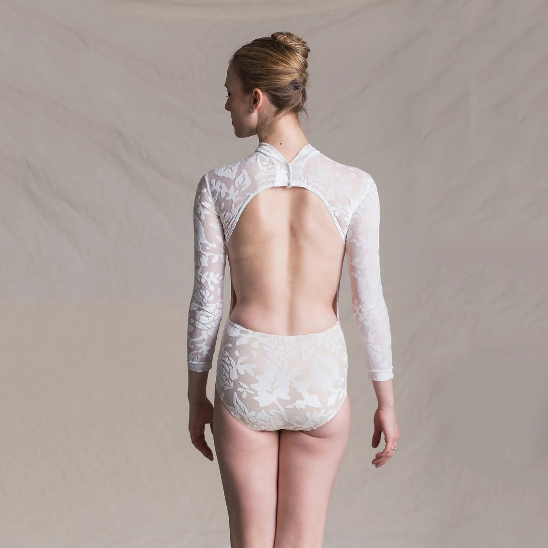 Girls White Velvet Ballet Onesies