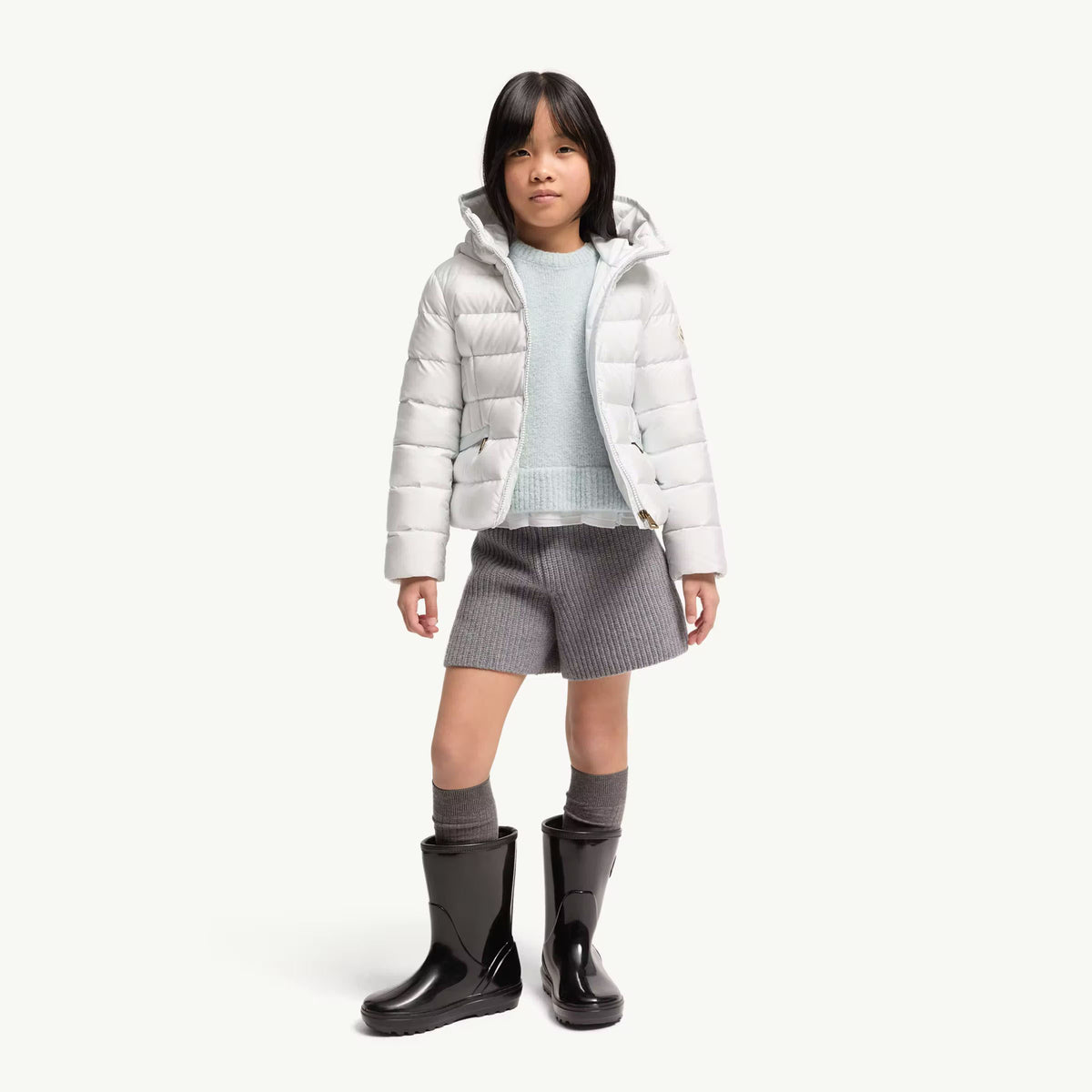 Girls Pale Blue "AVOCE" Padded Down Jacket