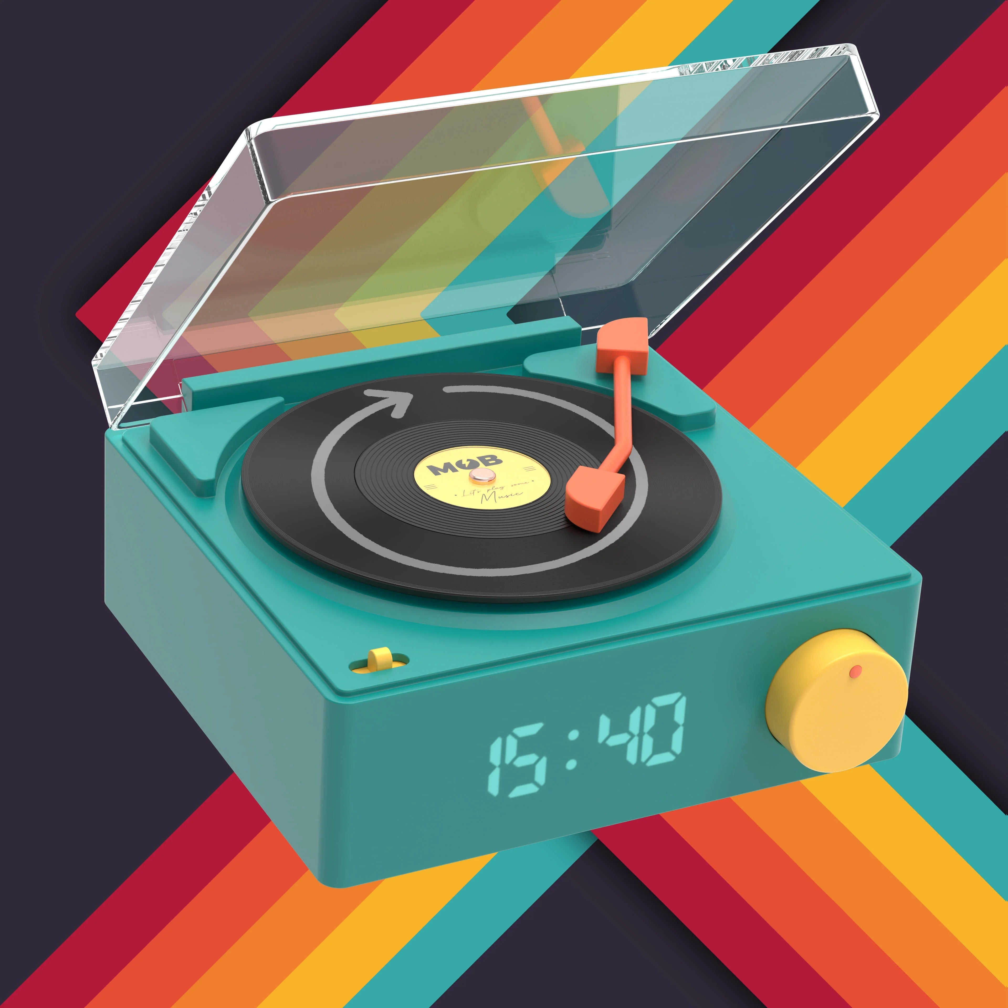 Blue Speaker and Alarm Clock
