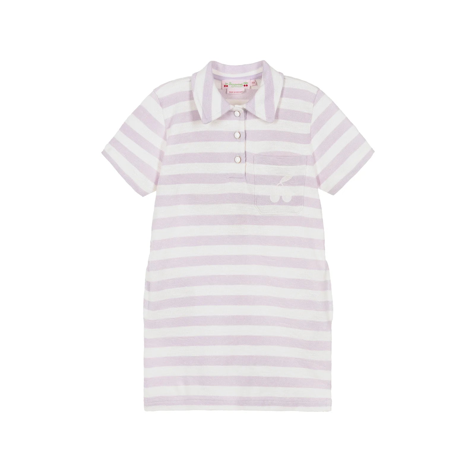 Girls Lilac Stripes Cotton Dress