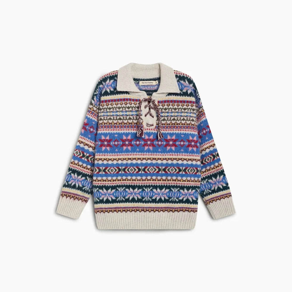 Boys & Girls Multicolor Jacquard Cotton Knit Sweater