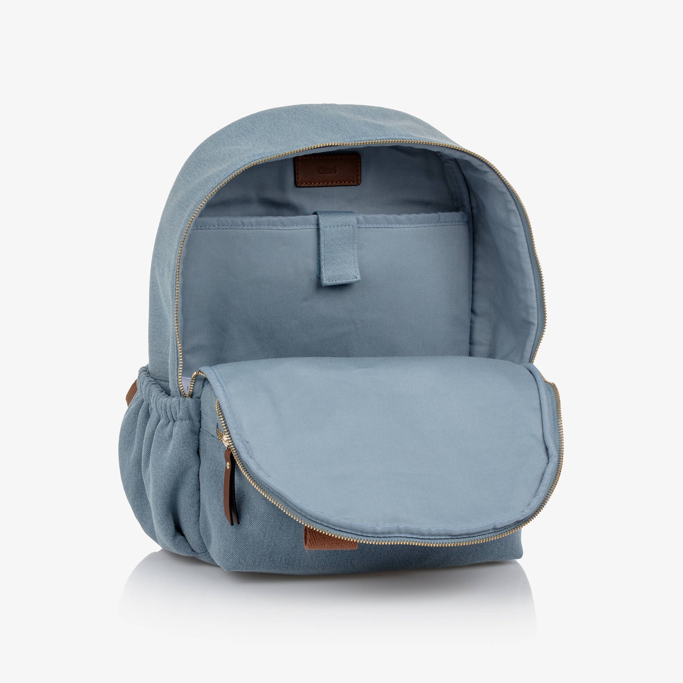 Girls Light Blue Denim Backpack(L28 x H36 x D12cm)