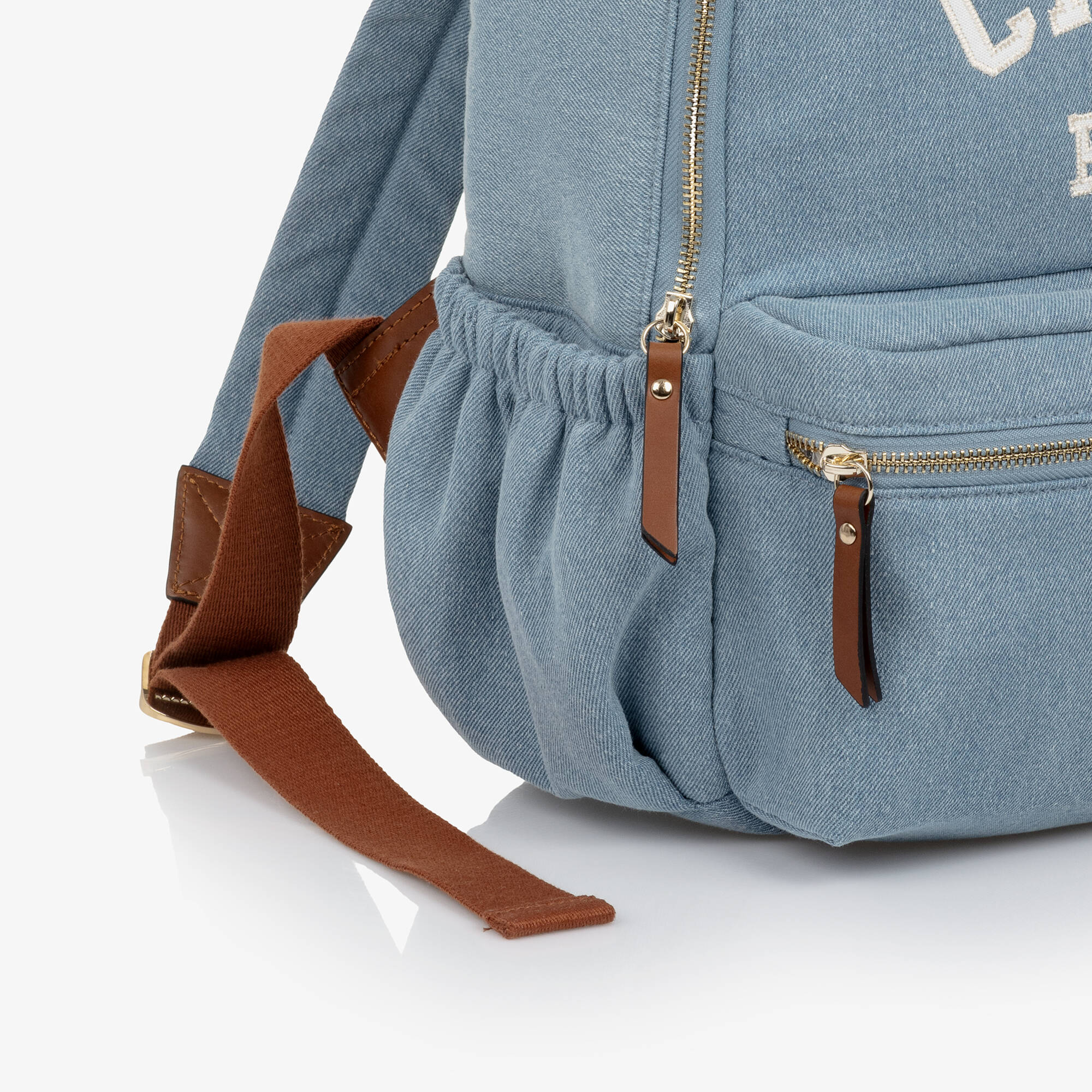 Girls Light Blue Denim Backpack(L28 x H36 x D12cm)