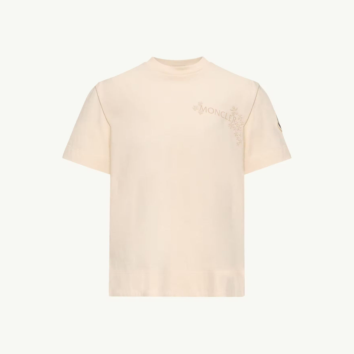 Girls White Embroidered Cotton T-Shirt