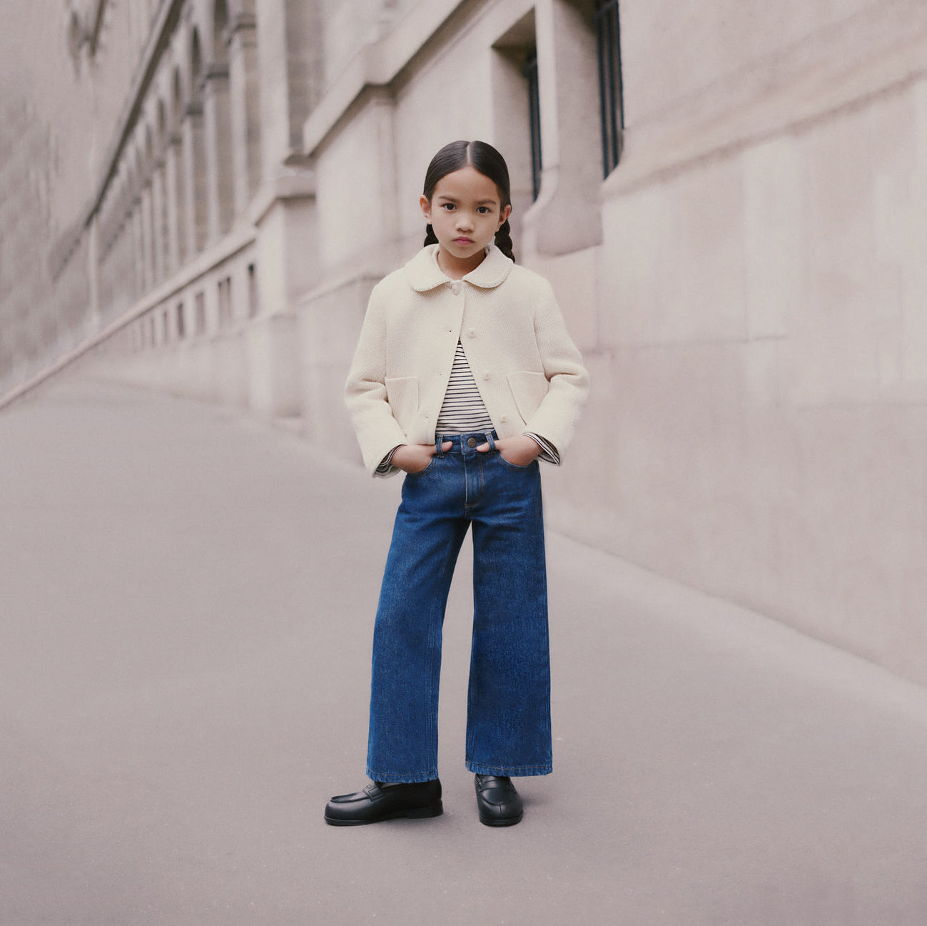 Girls Blue Denim Trousers