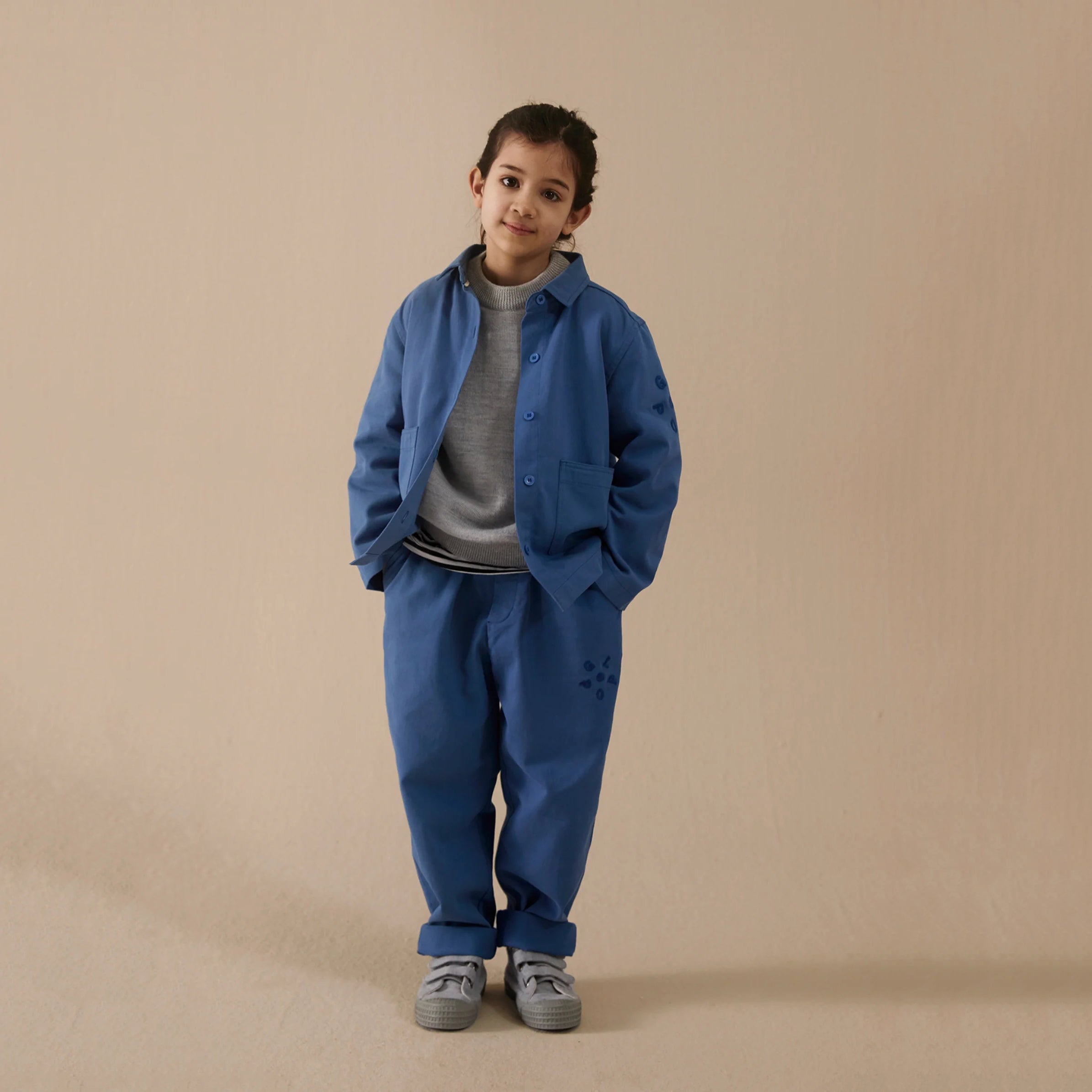 Boys & Girls Blue Cotton Trousers
