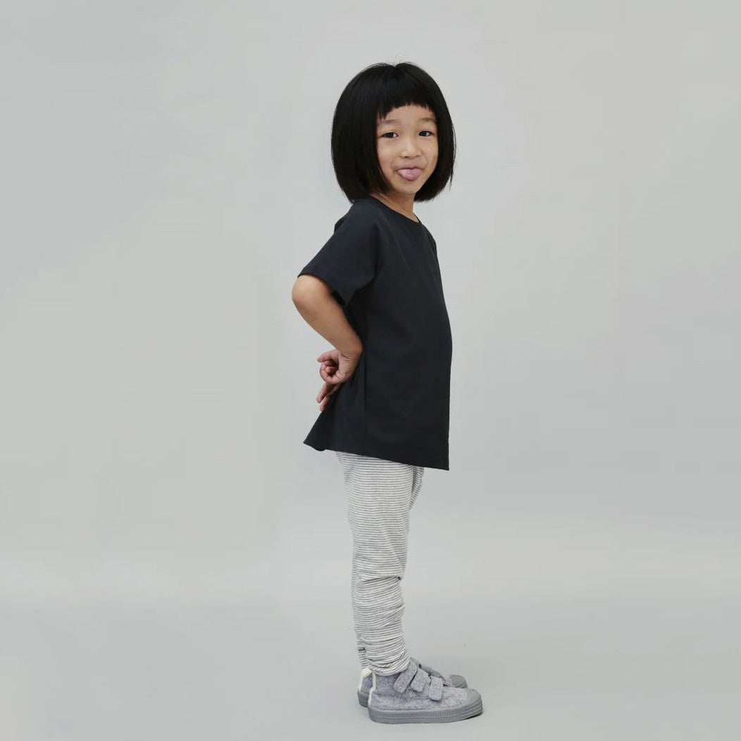 Boys & Girls Black Cotton T-Shirt