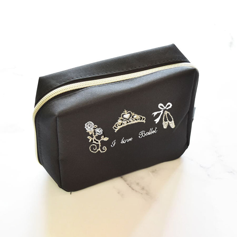 Girls Black"item27/B(Aurora Dulcinea)White"Vanity Pouch(长12x宽15x深5.5cm)