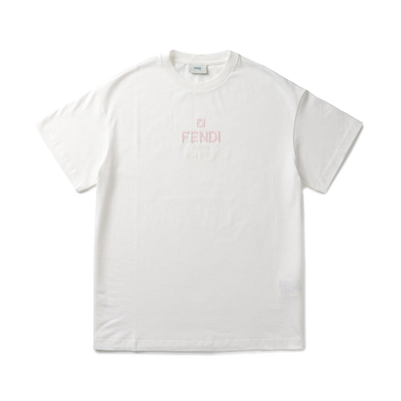 Girls White Logo Cotton T-Shirt