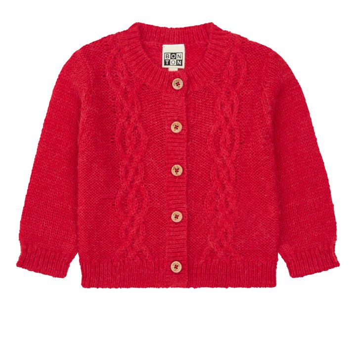Girls Red Cardigan