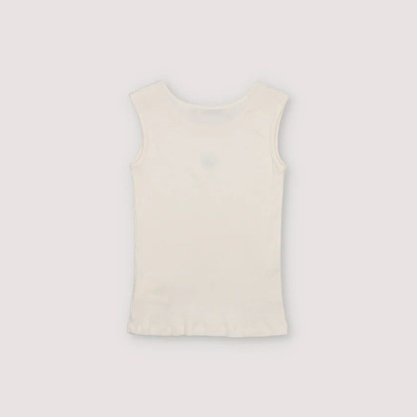 Girls White Cotton Vest