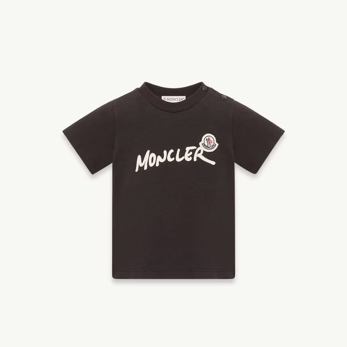T-shirt Noir en Coton à Logo pour Bébés Garçons