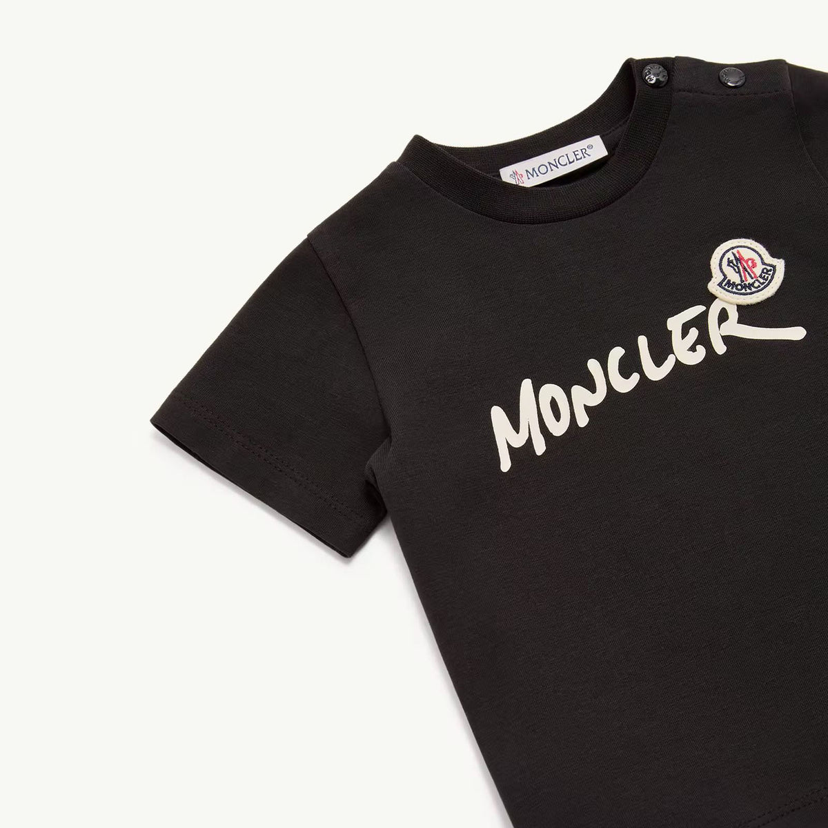 Baby Boys Black Logo Cotton T-Shirt