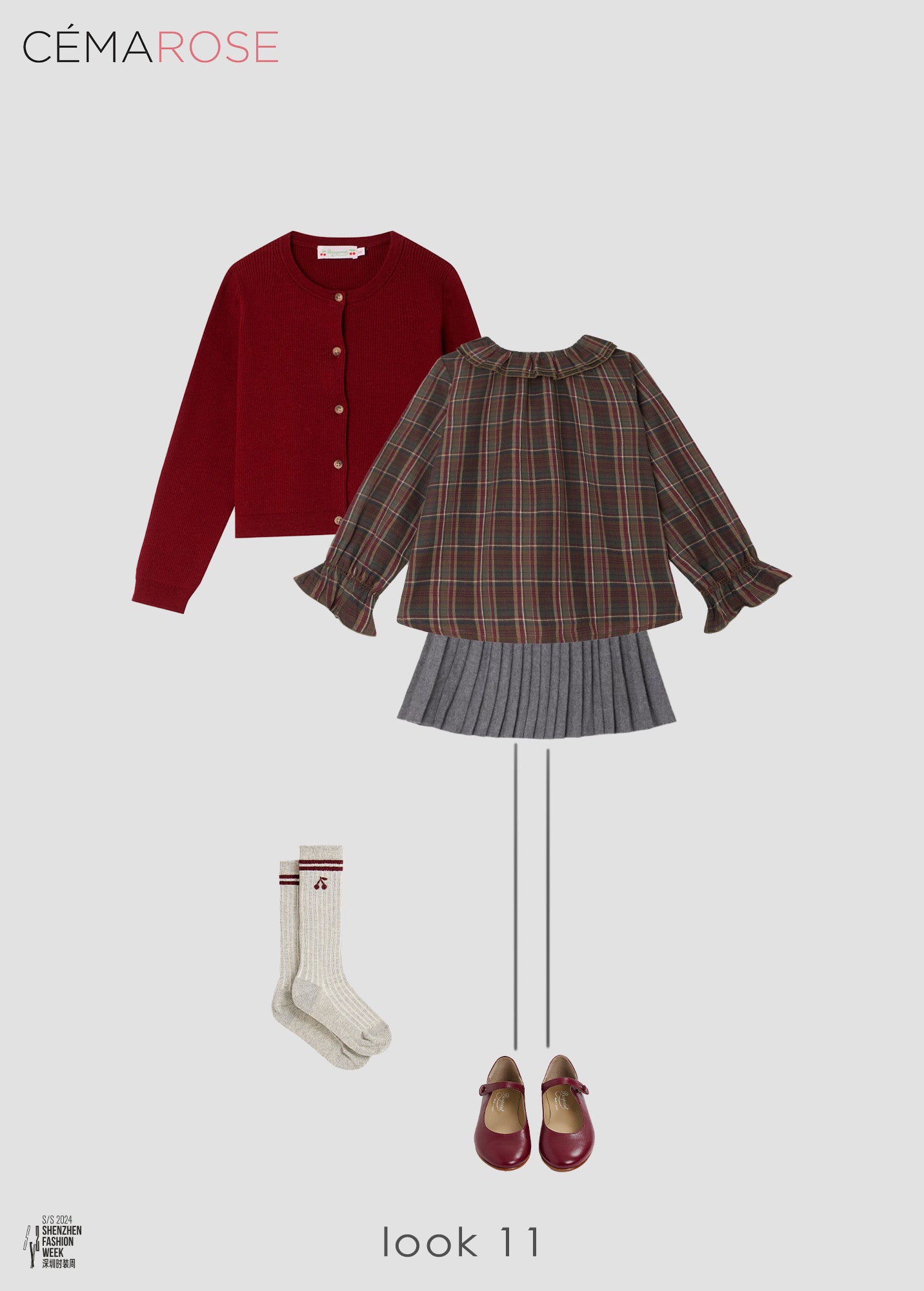 Girls Wine Red Cotton Cardigan