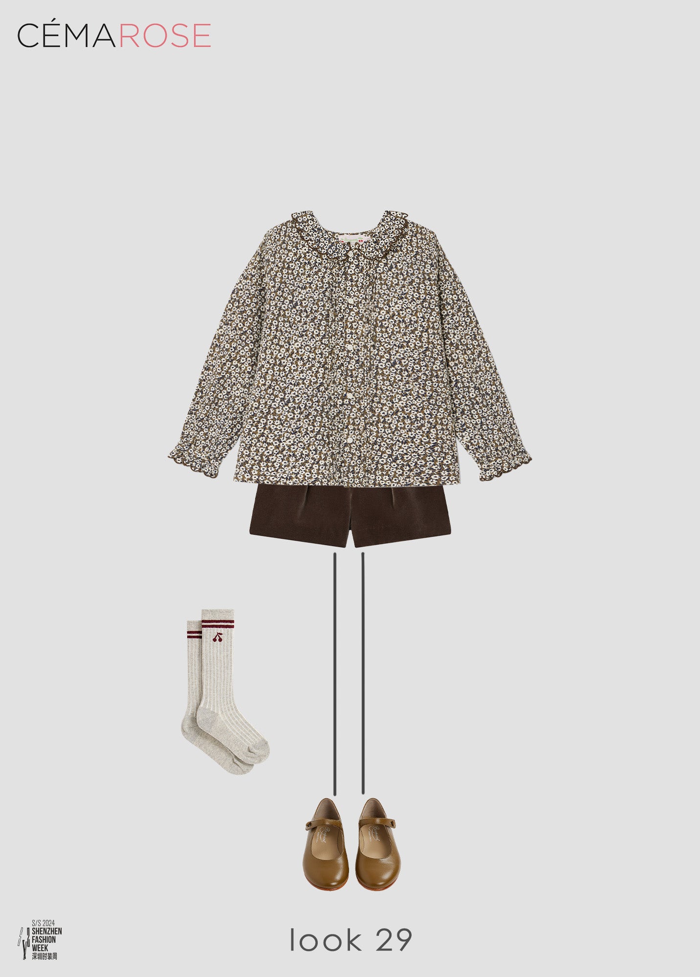 Girls Beige Logo Cotton Socks