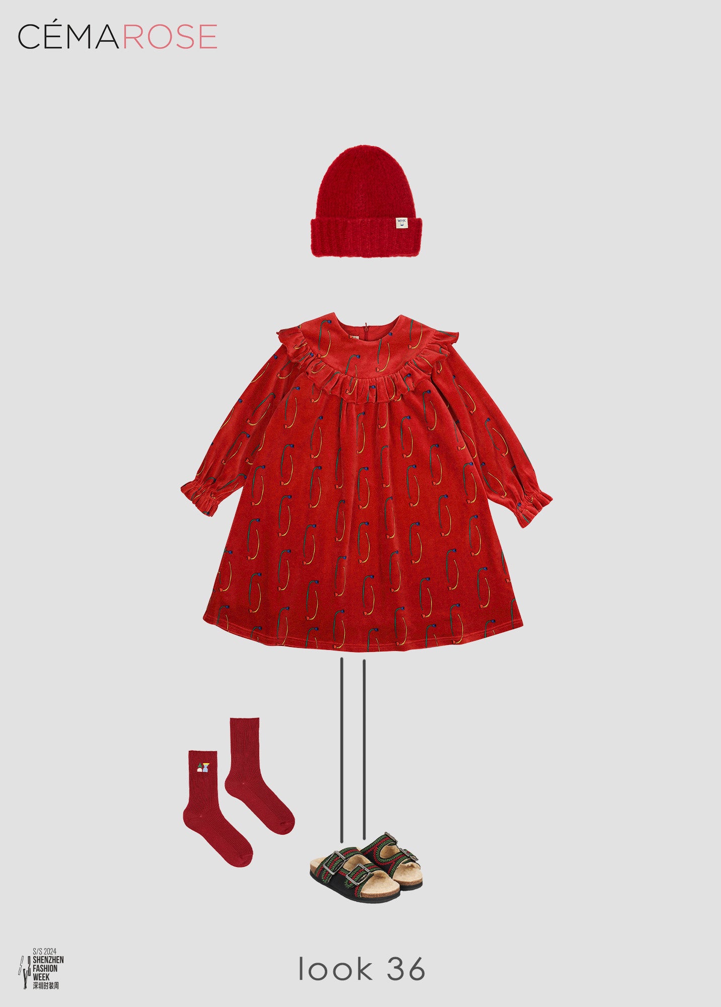 Girls Red Velvet Dress