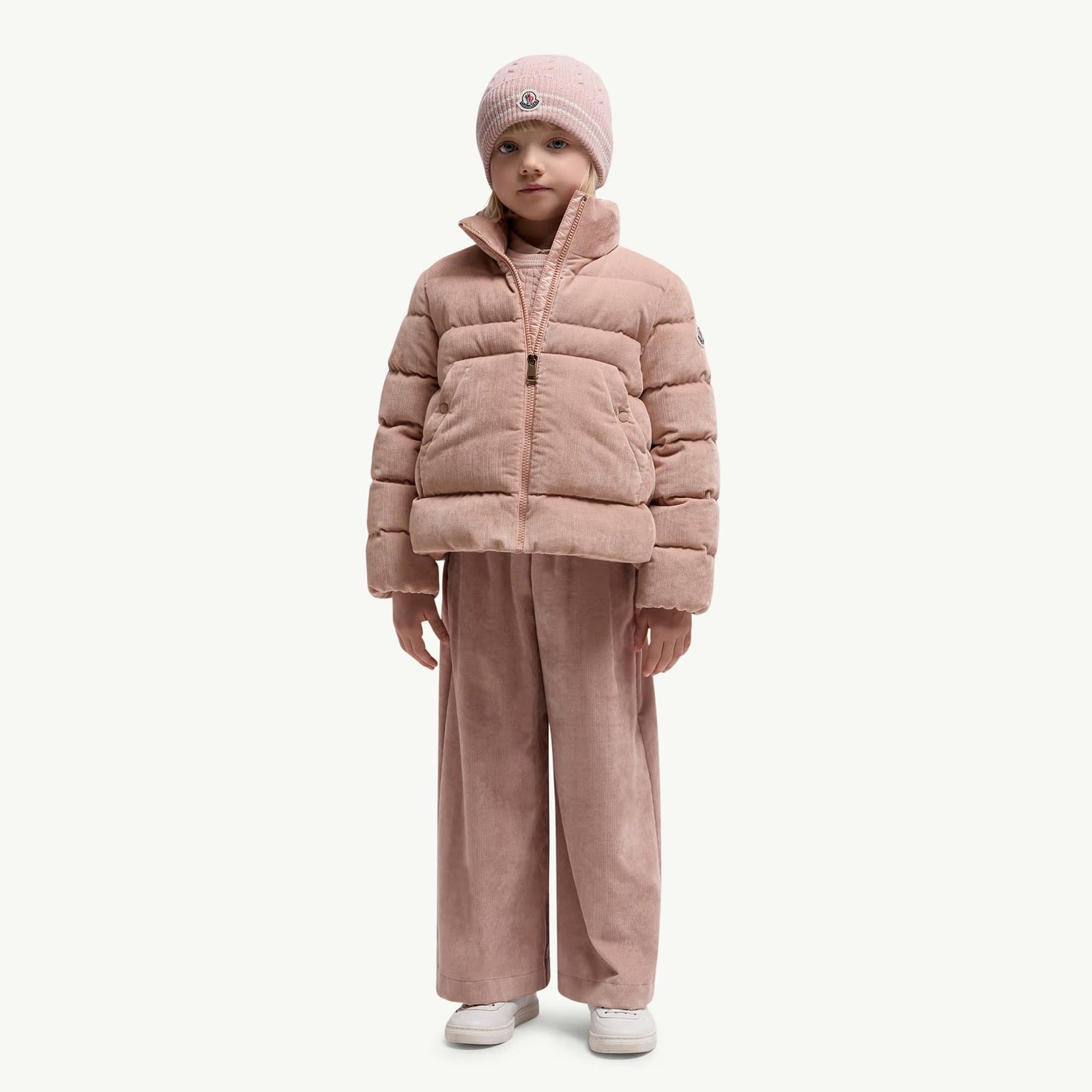 Girls Pink Corduroy"MARTH"Padded Down Jacket