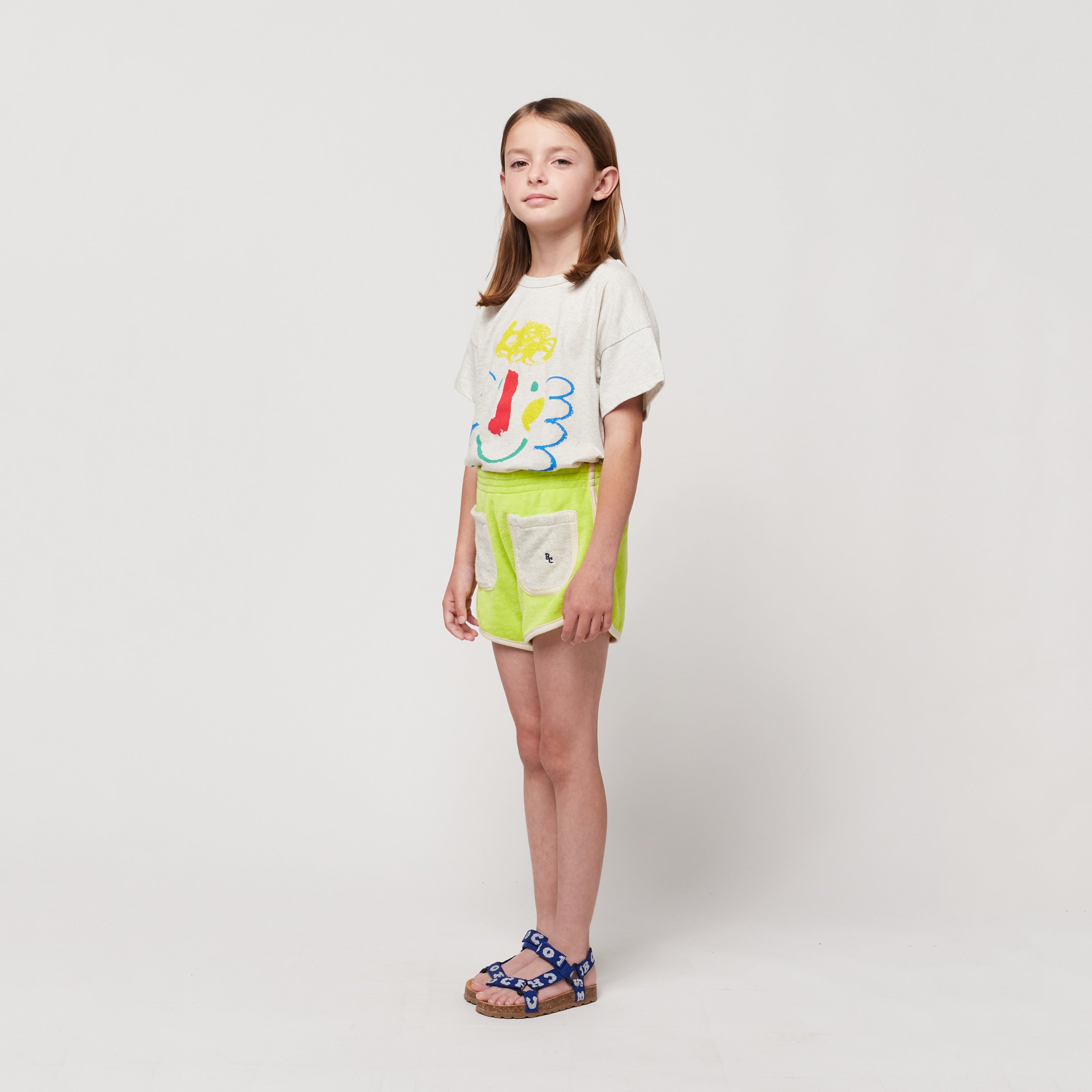 Boys & Girls Grey Printed Cotton T-Shirt