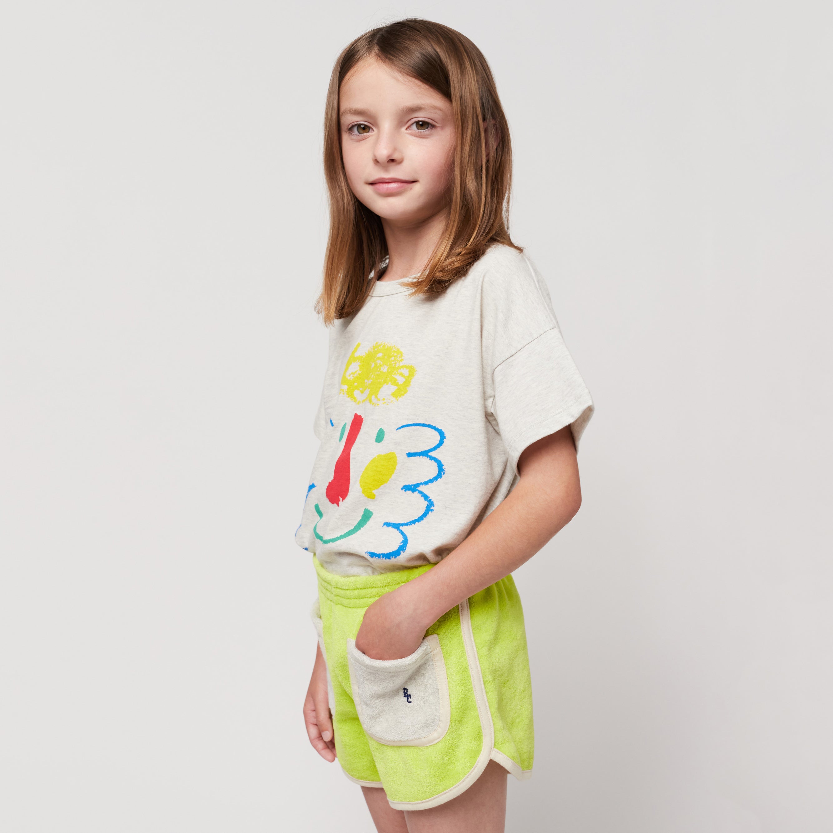 Boys & Girls Grey Printed Cotton T-Shirt