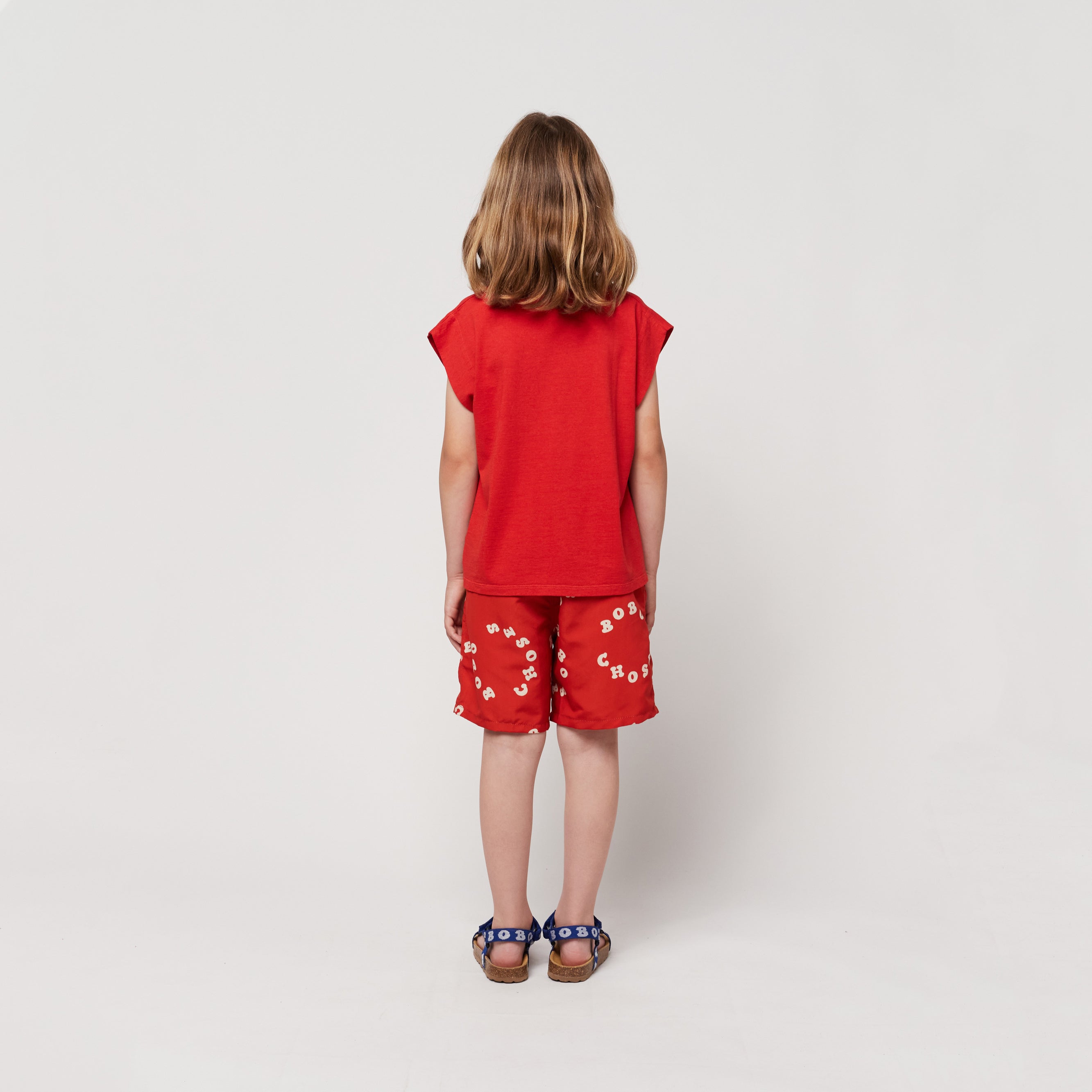 Boys & Girls Red Logo Swim Shorts