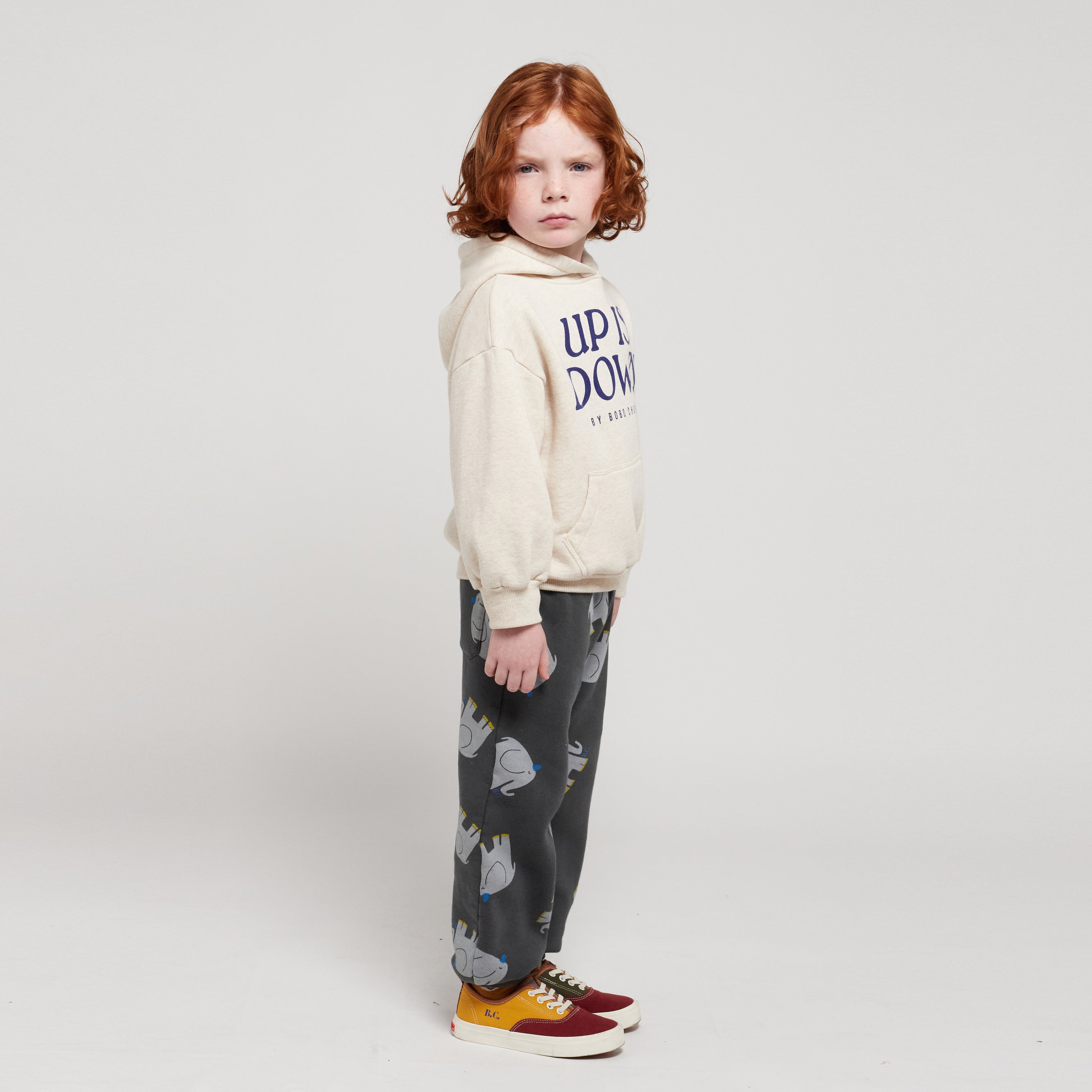 Boys & Girls Beige Hooded Cotton Sweatshirt