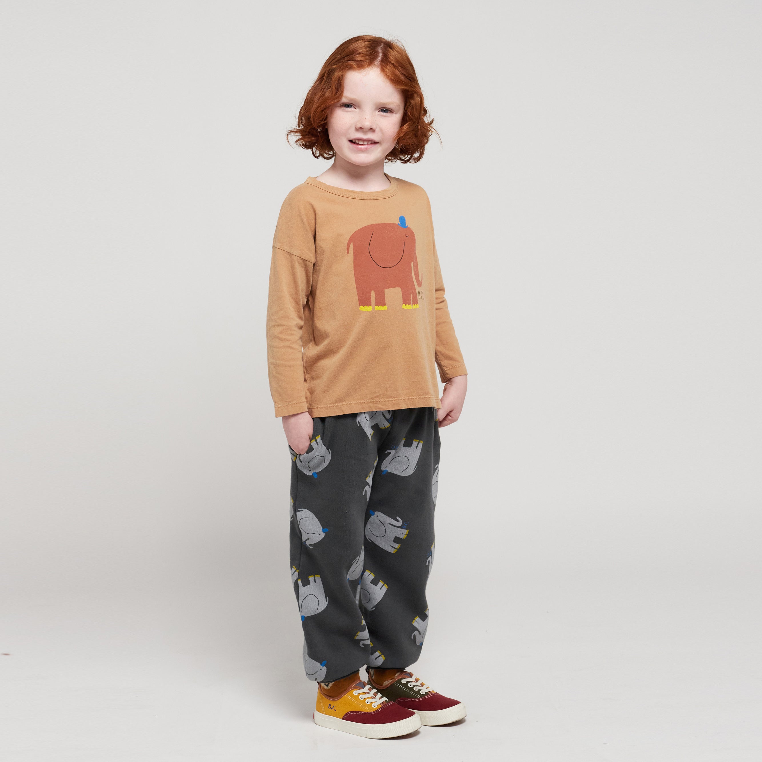 Boys & Girls Dark Grey Printed Cotton Trousers