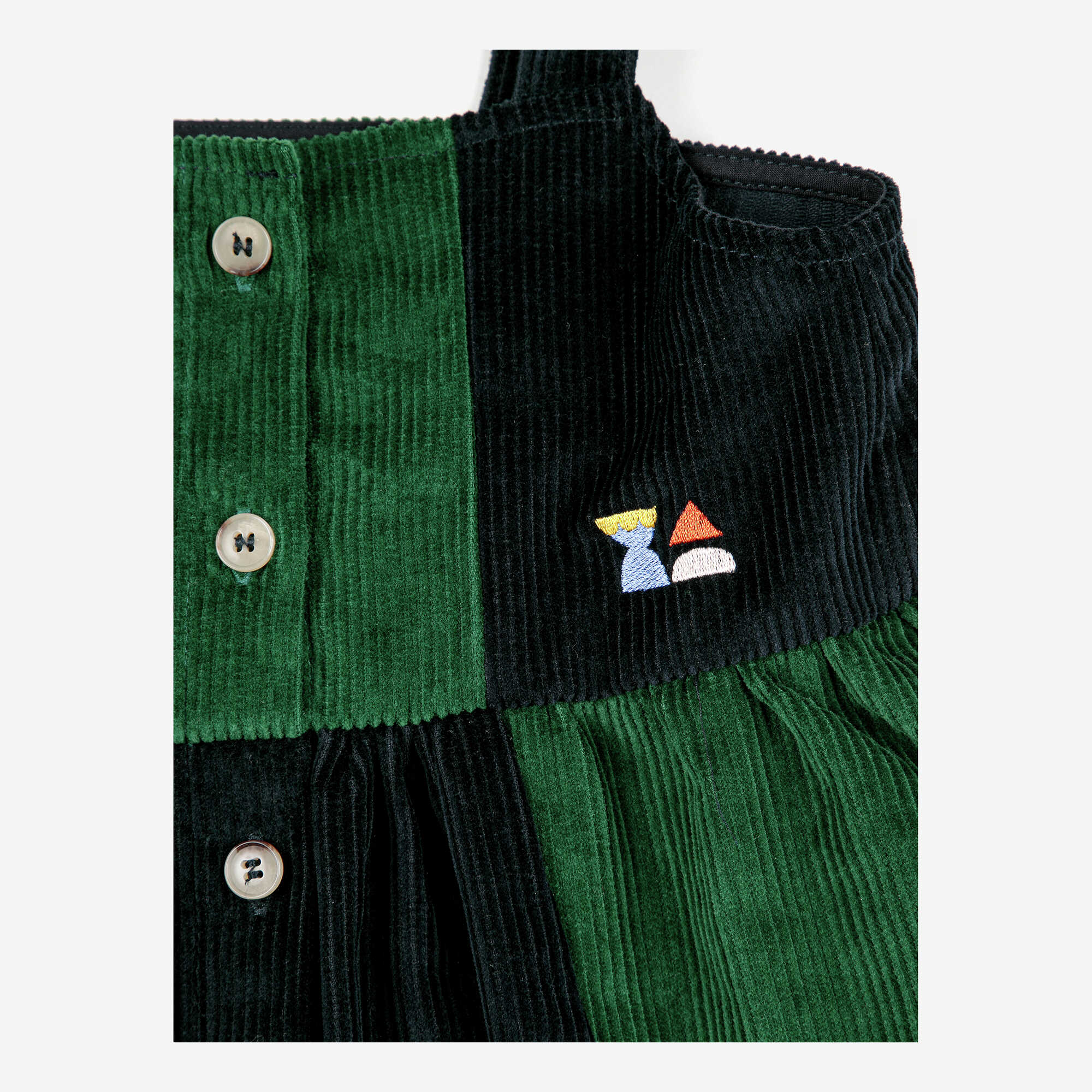 Girls Green Corduroy Dress