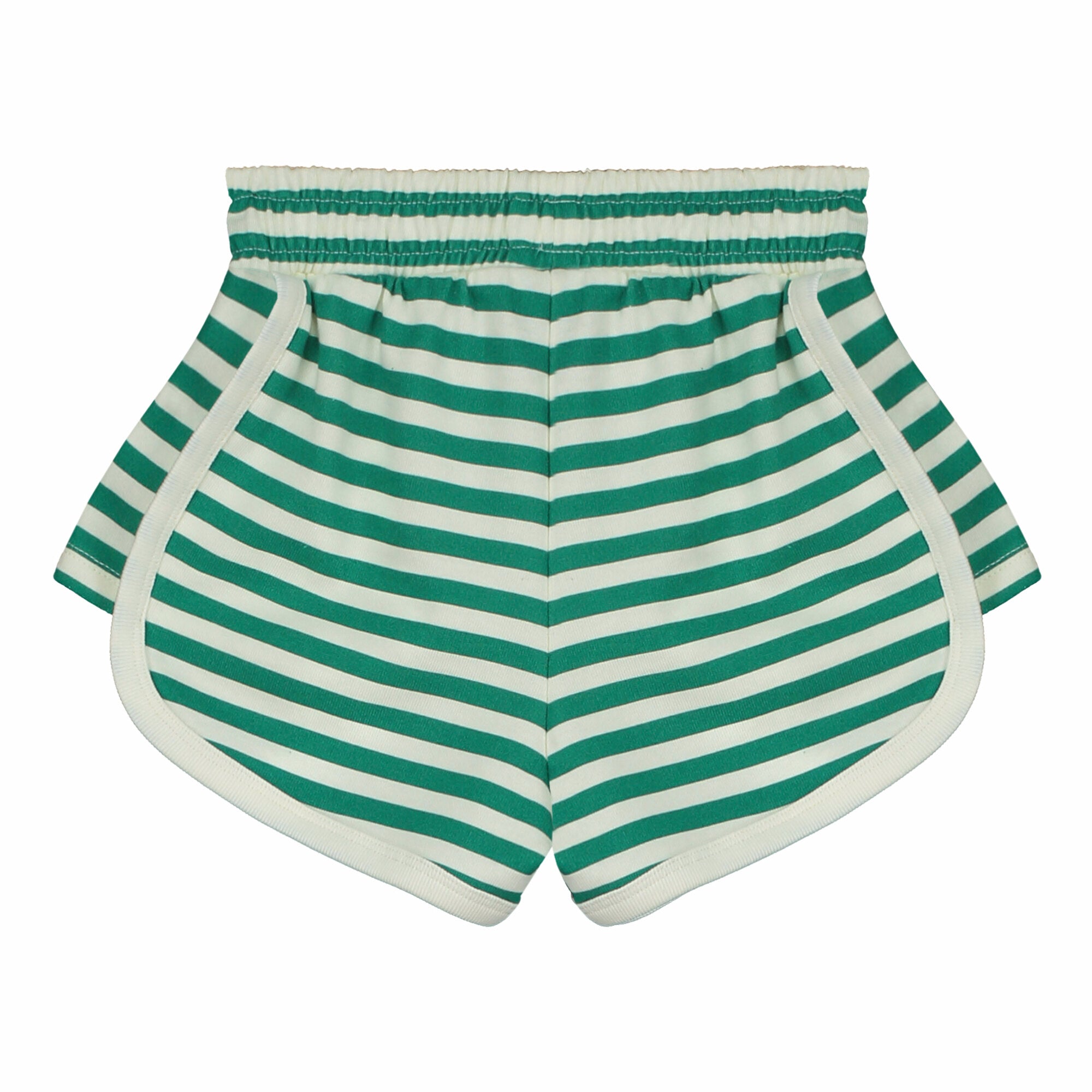 Boys & Girls Green Stripes Cotton Shorts